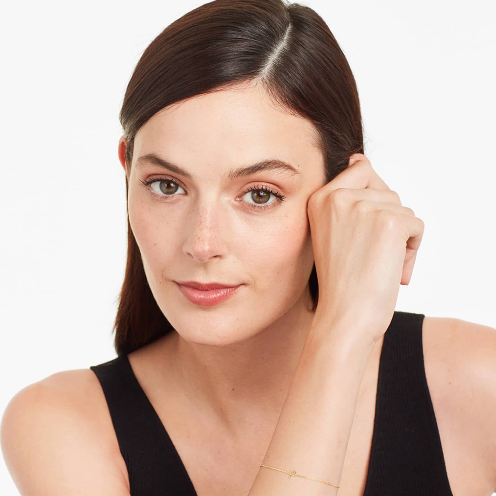 Mini Initial P Bracelet In 14K Yellow Gold