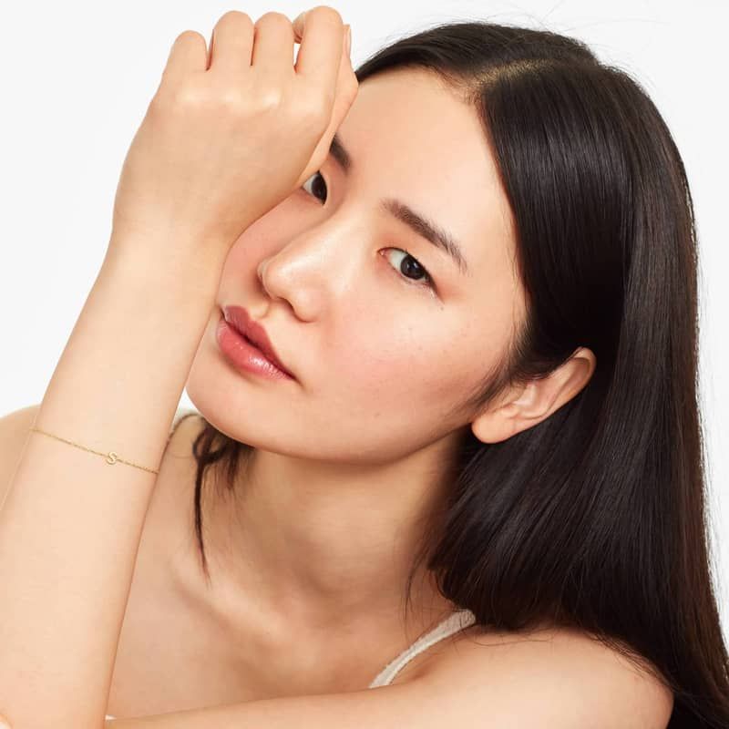 Mini Initial S Bracelet In 14K Yellow Gold