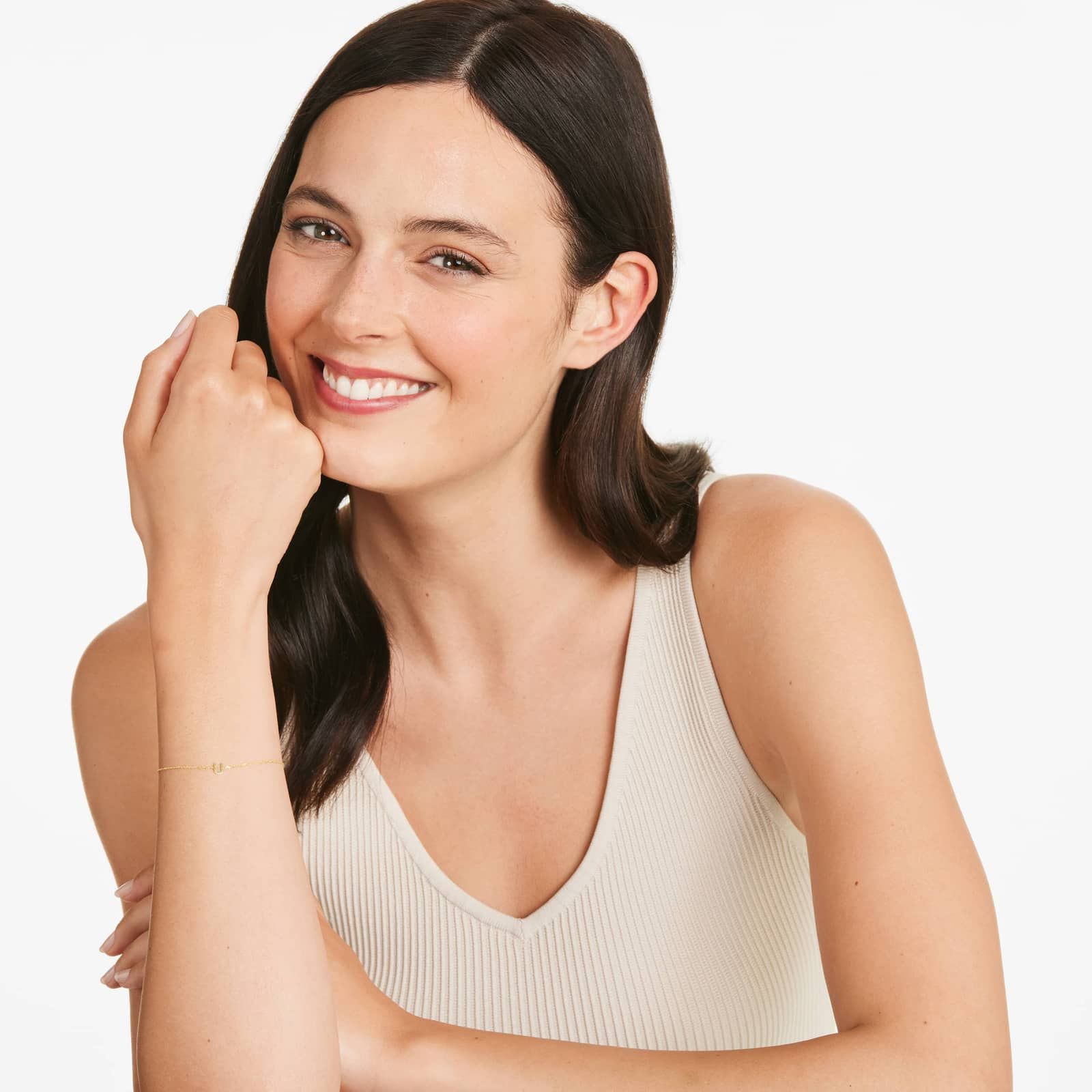 Mini Initial U Bracelet In 14K Yellow Gold