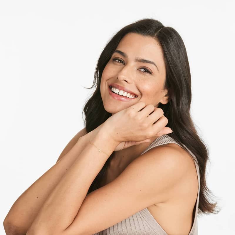 Mini Initial X Bracelet In 14K Yellow Gold