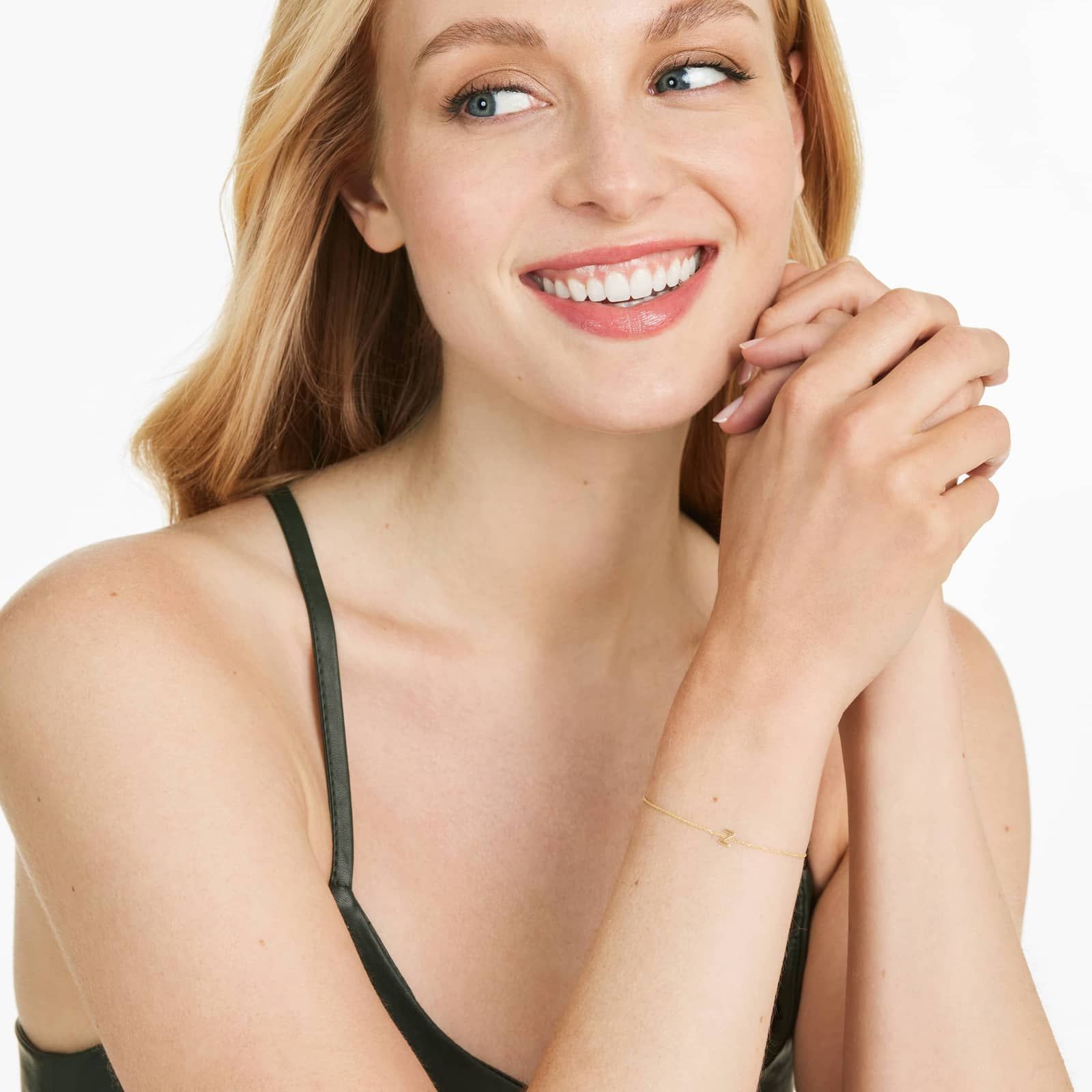 Mini Initial Z Bracelet In 14K Yellow Gold