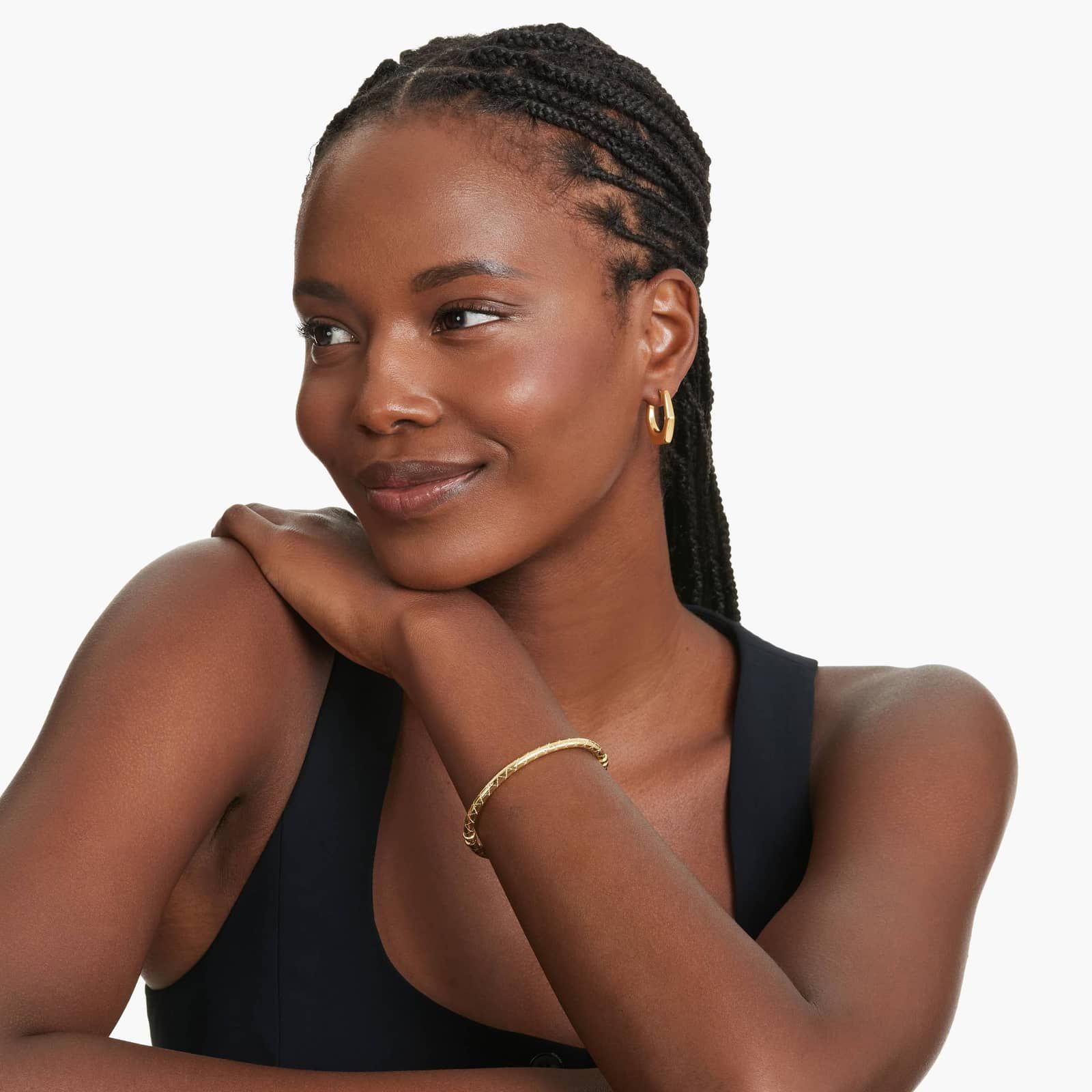 Golden Hour Polished and Textured Hinged Bangle Bracelet In 14K Yellow Gold