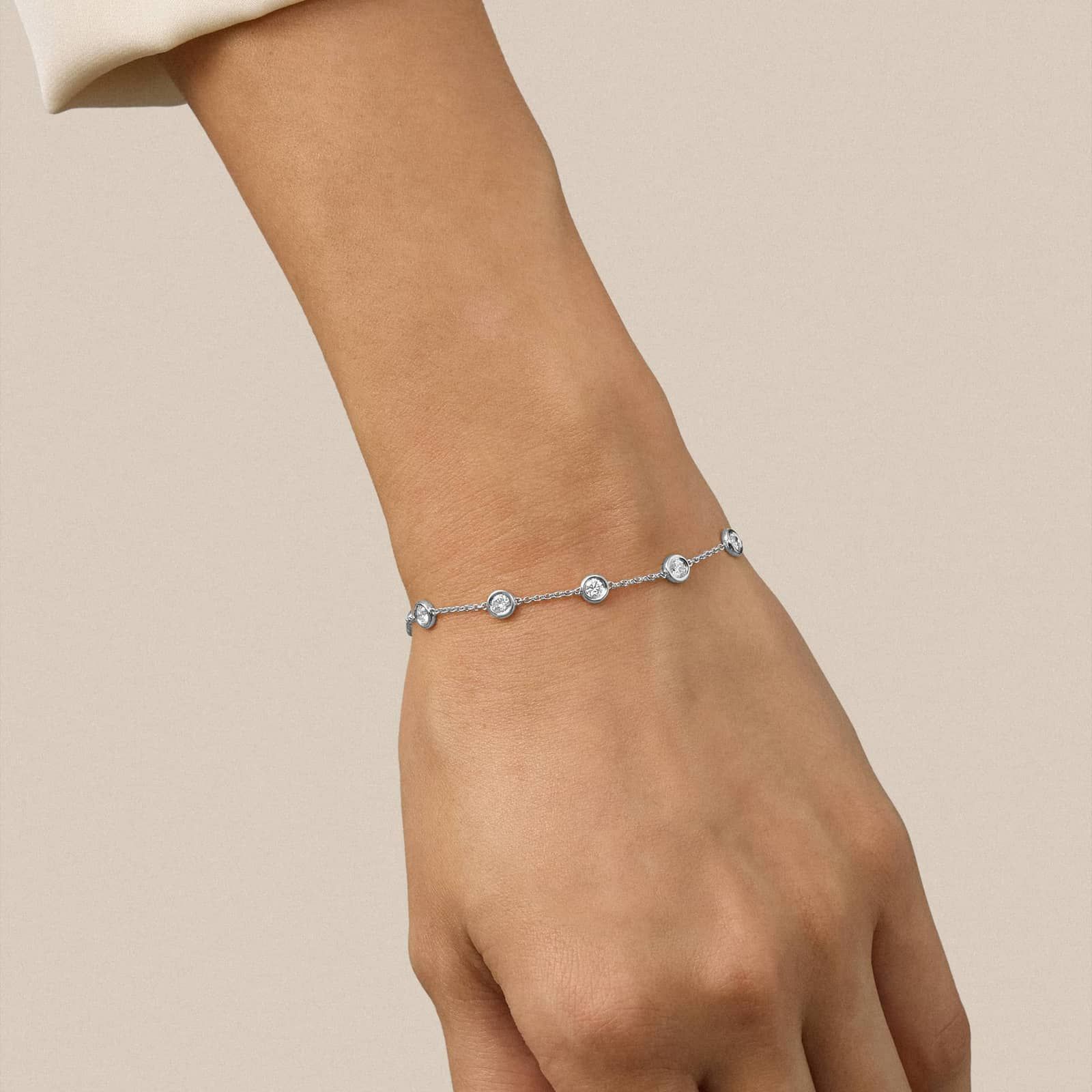 Ten-Stone Lab-Grown Diamond Bracelet in 14K White Gold (1 ct. tw.)