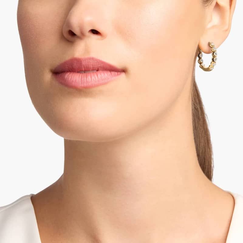 Illusion Hoop Earrings With Lab-Grown Diamonds In 14K Yellow Gold