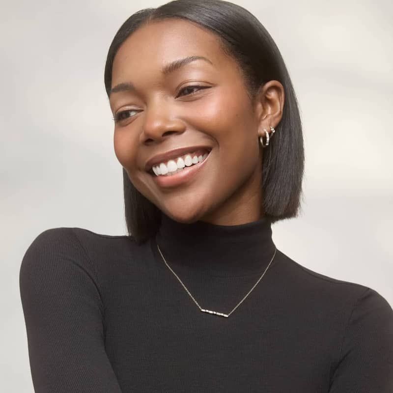 Diamond Hoop Earrings With 1 CTW Round And Baguette Cut Lab-Grown Diamonds in 14K White Gold