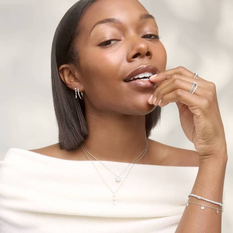 Diamond Hoop Earrings with 0.25 CTW Round Cut Lab-Grown Diamonds in 14K White Gold