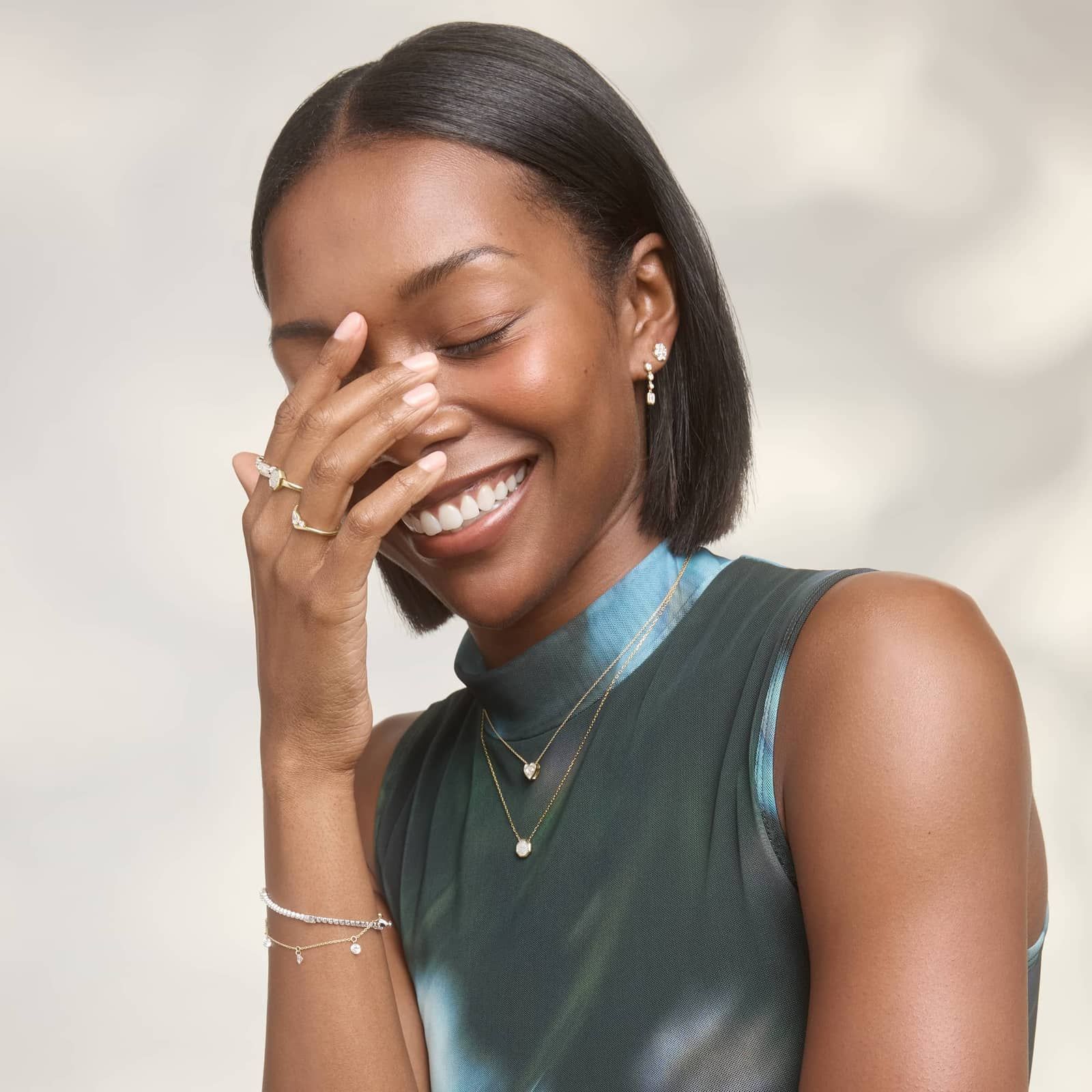 Cluster Diamond Stud Flower Earrings with 0.75 CTW Round Cut Lab-Grown Diamonds in 14K Yellow Gold