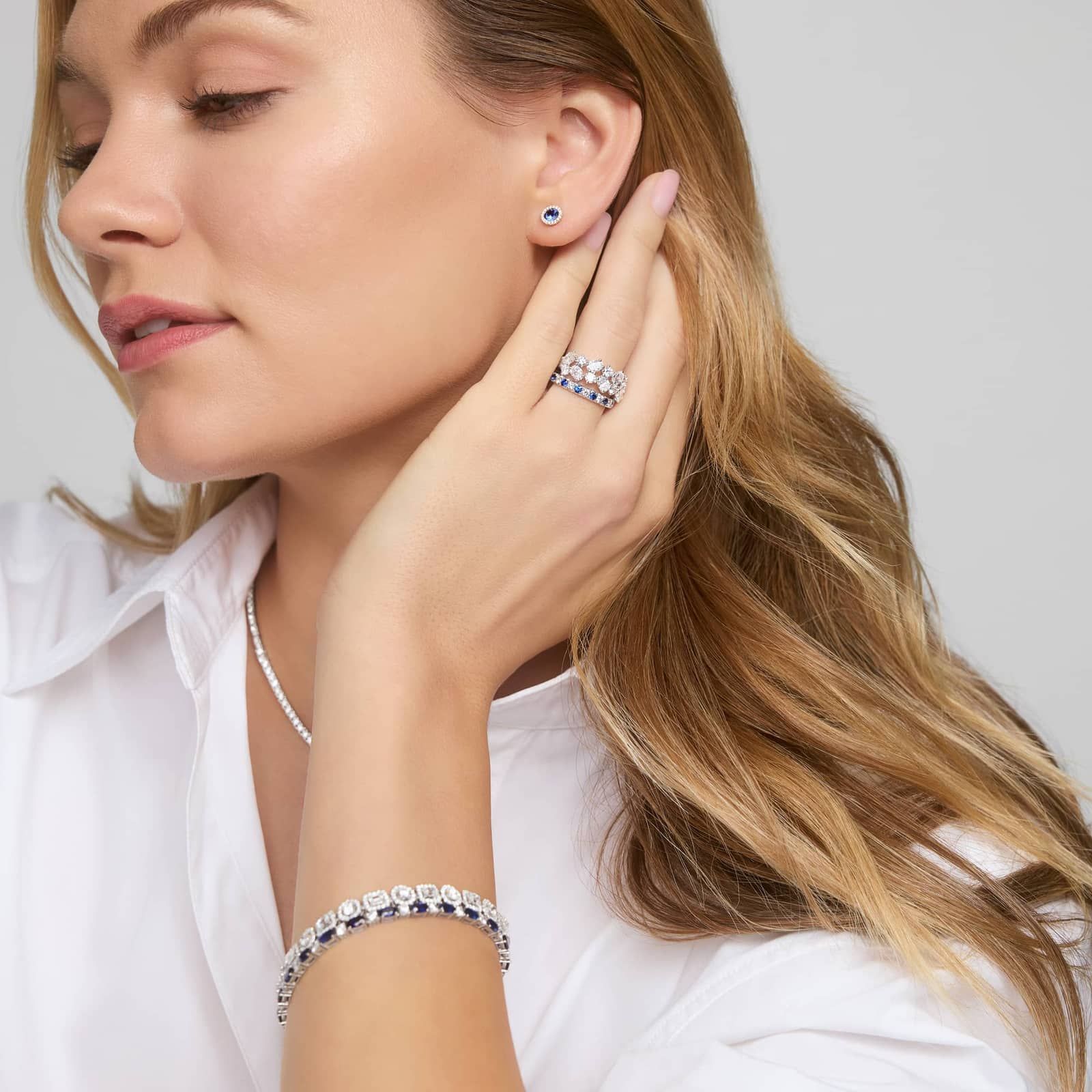 Sapphire and Diamond Halo Earrings in 14K Yellow Gold