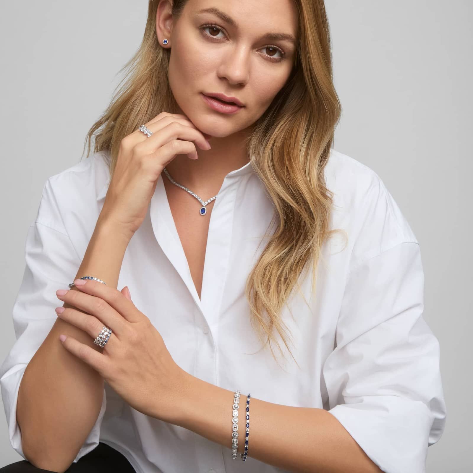 Sapphire and Diamond Halo Earrings in 14K Yellow Gold