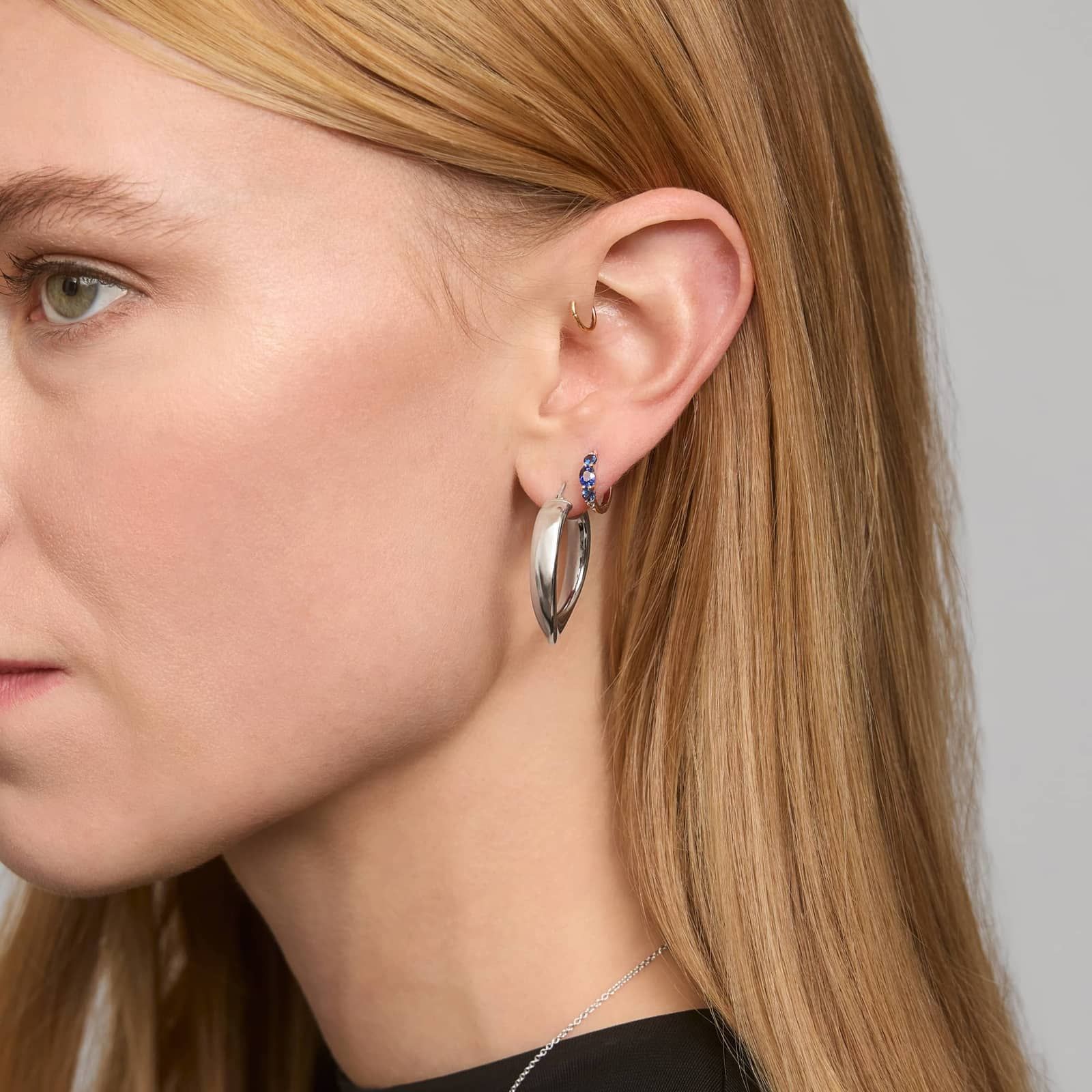 Graduating Sterling Silver Hoop Earrings