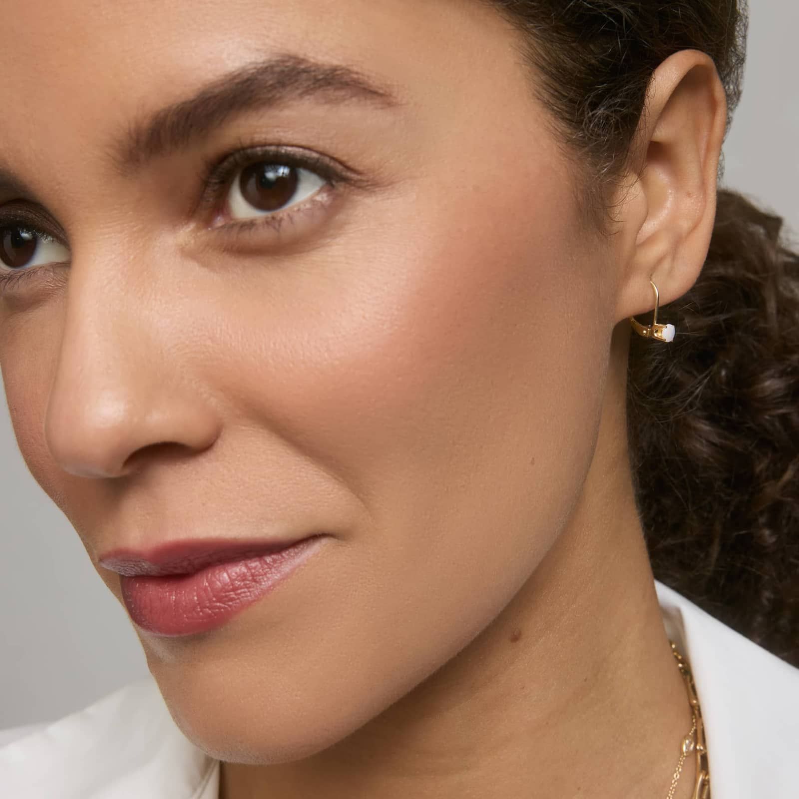 Opal Leverback Earrings in 14K Yellow Gold