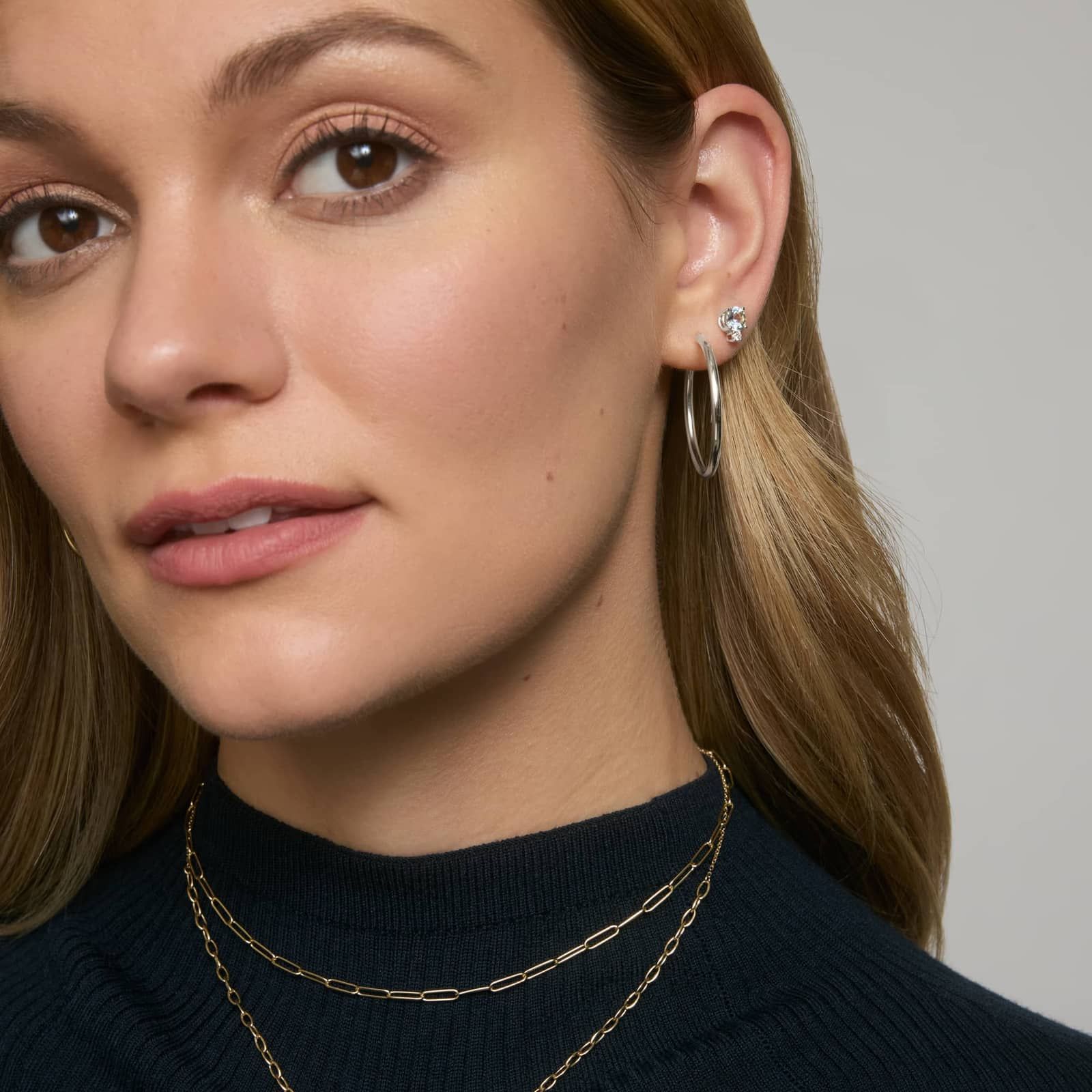 Hoop Earrings (2x30mm) in 14K White Gold