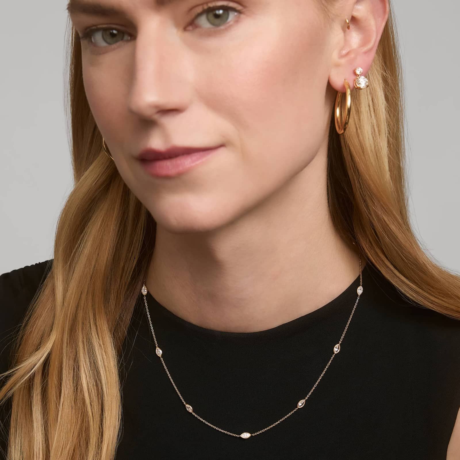 Diamond Drop Earrings with 3.5 CTW Round Cut Lab-Grown Diamonds in 14K Yellow Gold