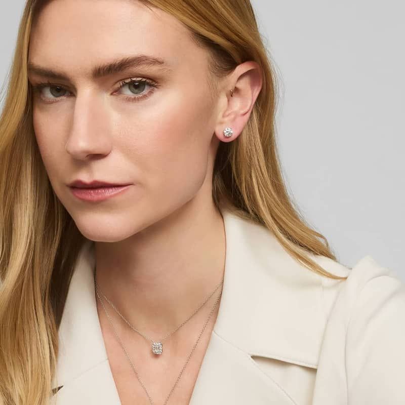 Diamond Stud Earrings with 2.25 CTW Round Cut Lab-Grown Diamonds in 14K White Gold