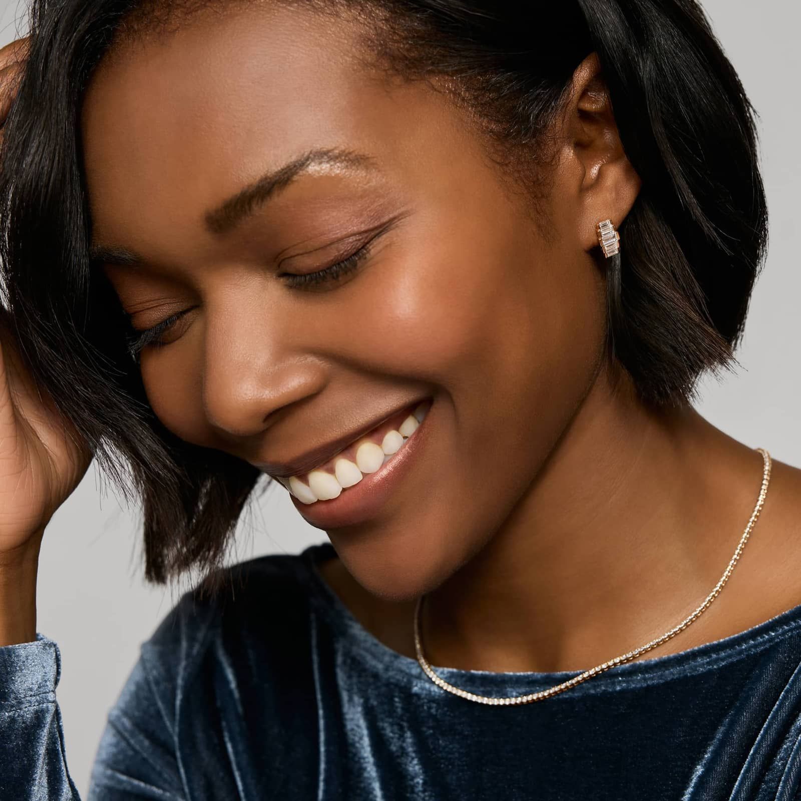 East-West Graduating Baguette Cut Lab-Grown Diamond Earrings 14K Yellow Gold