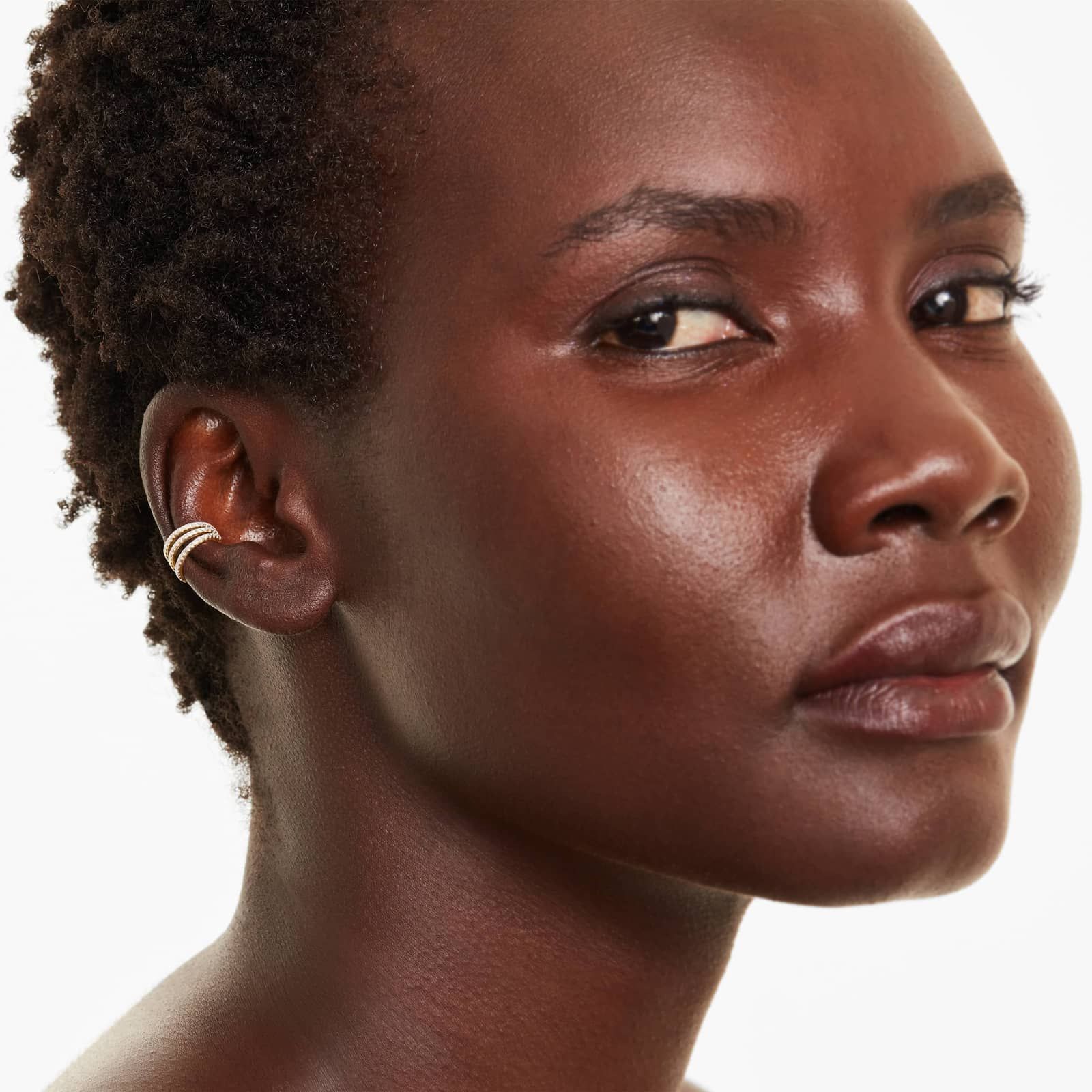 14K Yellow Gold Triple Diamond Ear Cuff