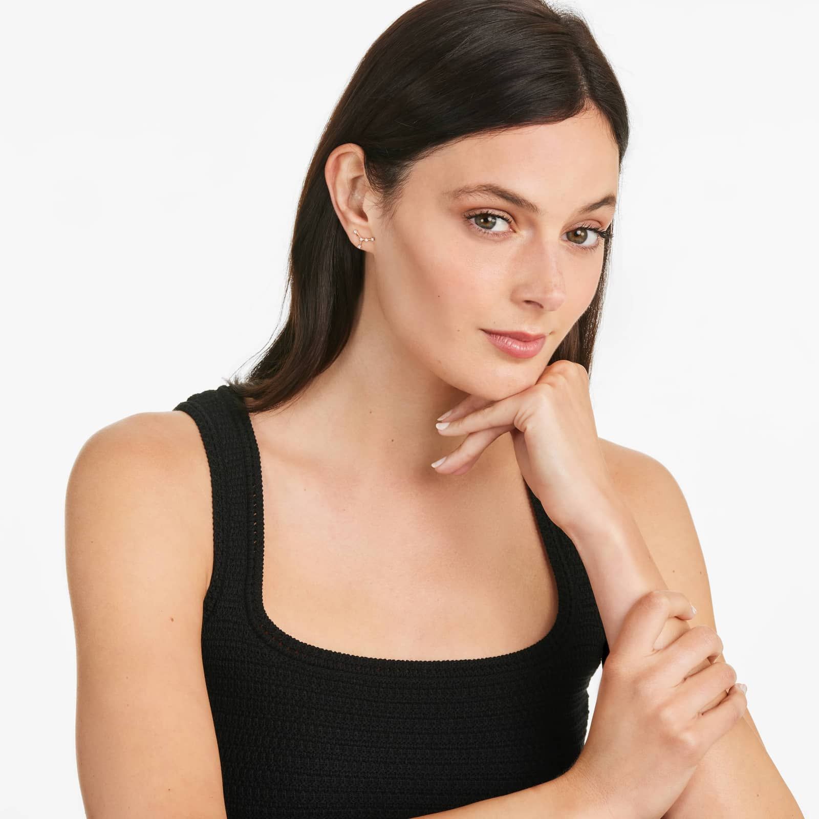 Cancer Constellation Lab-Grown Diamond Stud Earrings In 14K Rose Gold