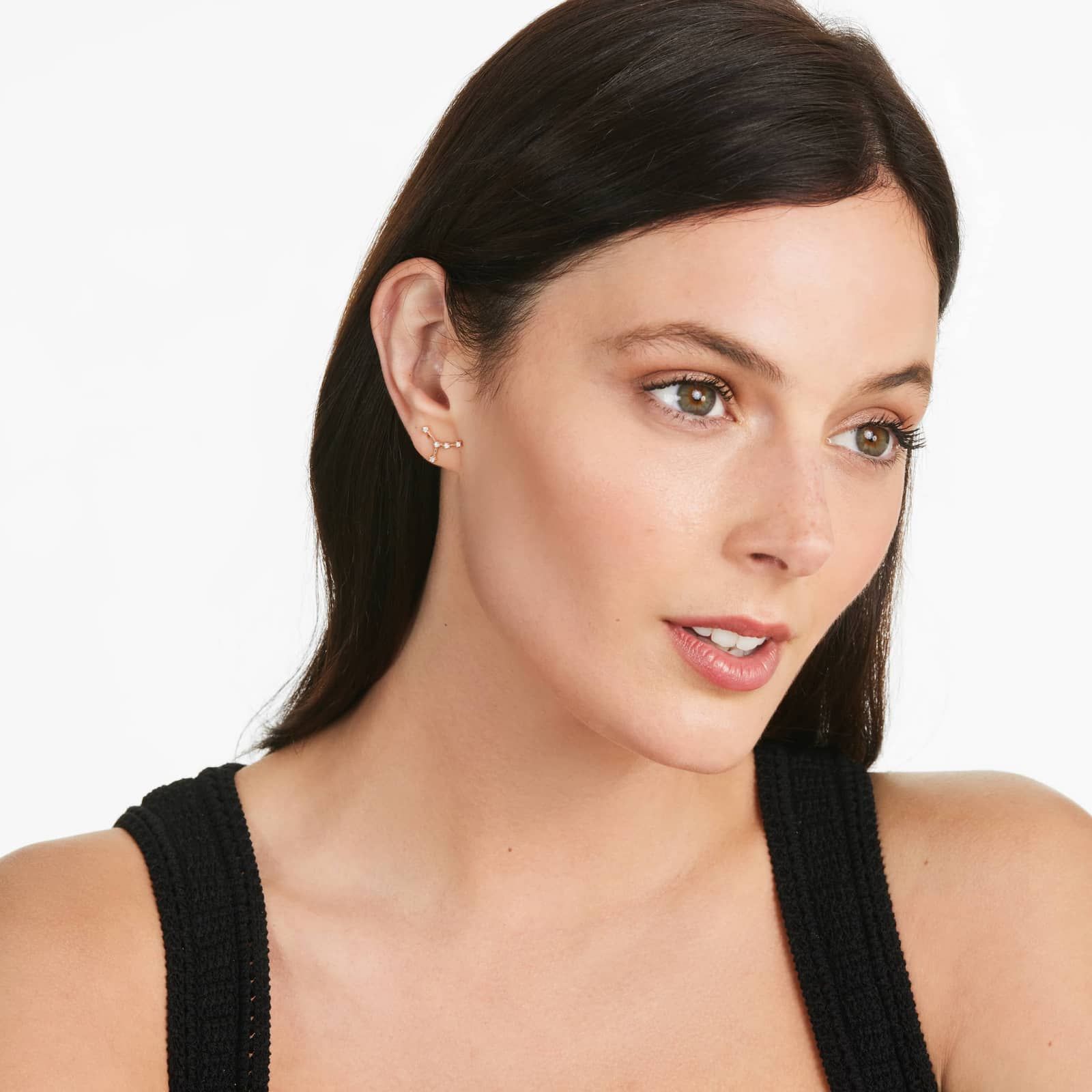 Cancer Constellation Lab-Grown Diamond Stud Earrings In 14K Rose Gold