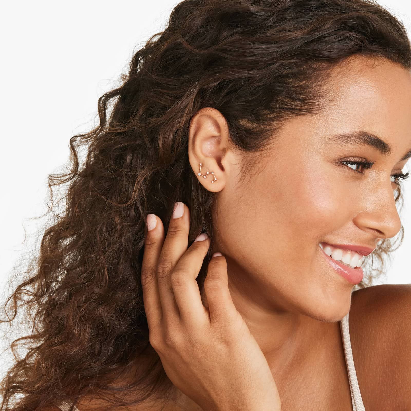 Leo Constellation Lab-Grown Diamond Stud Earrings In 14K Rose Gold