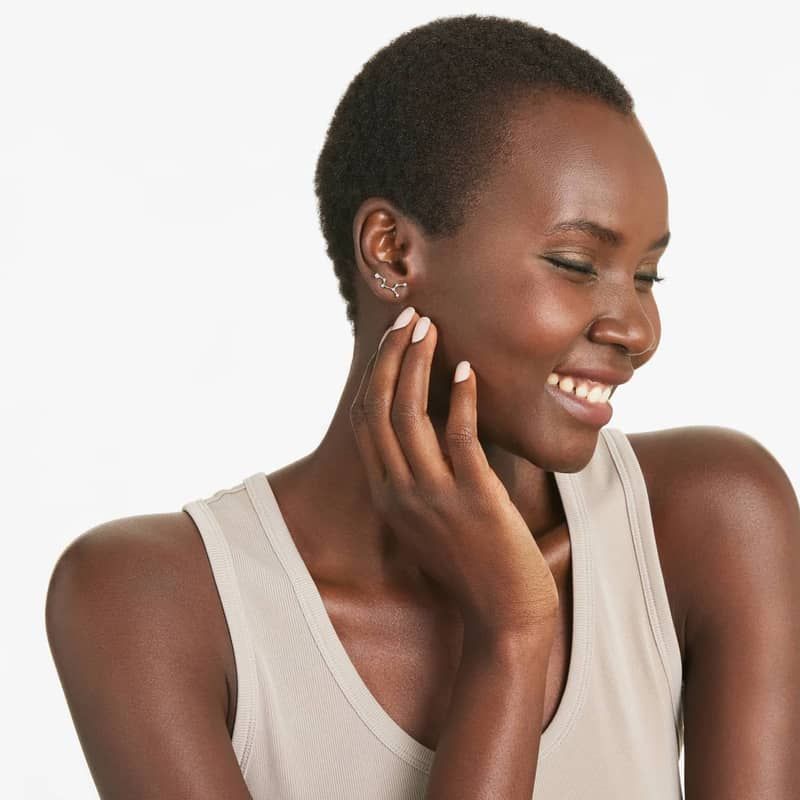 14K White Gold Lab-Grown Diamond Virgo Constellation Stud Earrings