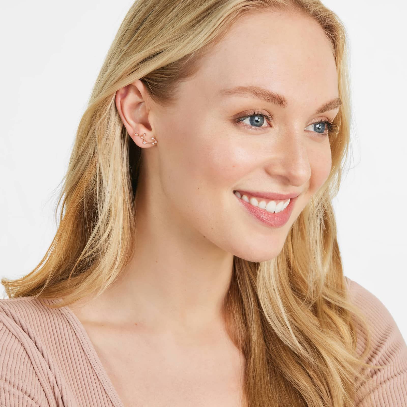 Sagittarius Constellation Lab-Grown Diamond Stud Earrings In 14K Rose Gold