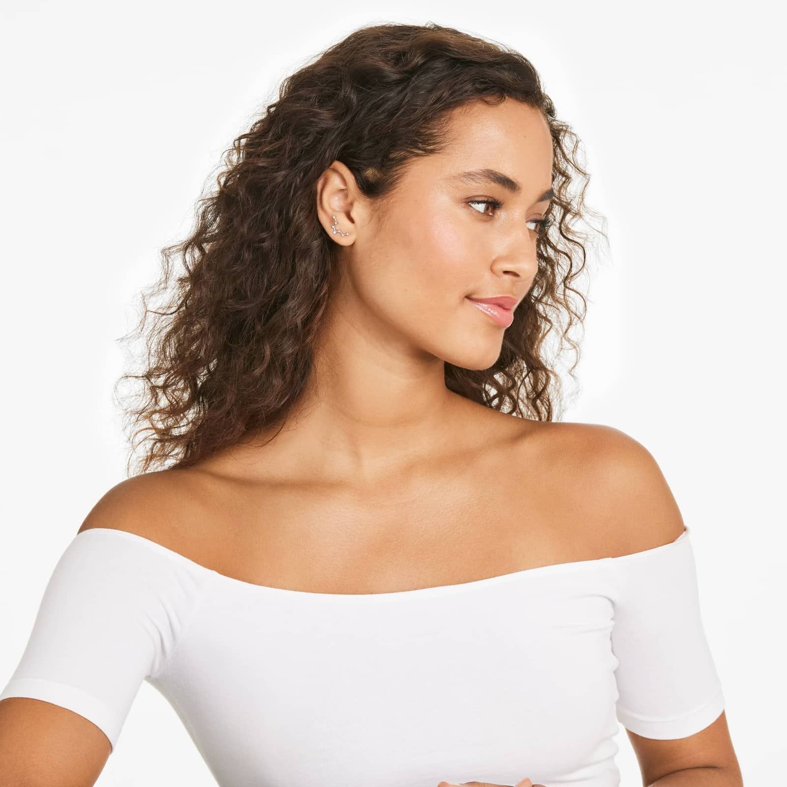 14K White Gold Lab-Grown Diamond Pisces Constellation Stud Earrings