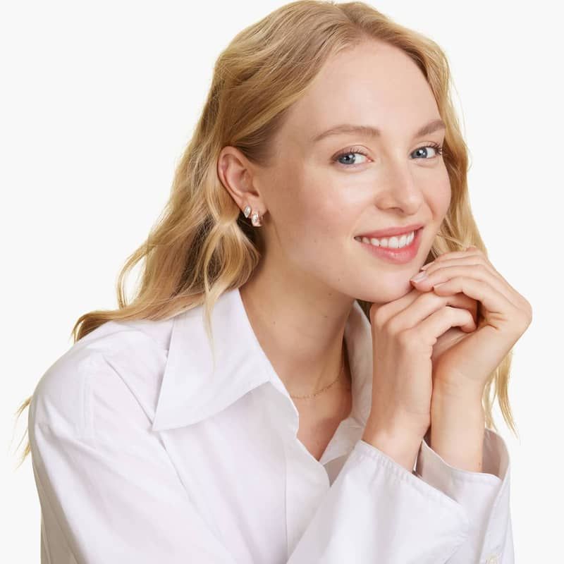 14K Rose Gold Fancy Bezels Lab Grown Marquise Diamond Stud Earrings