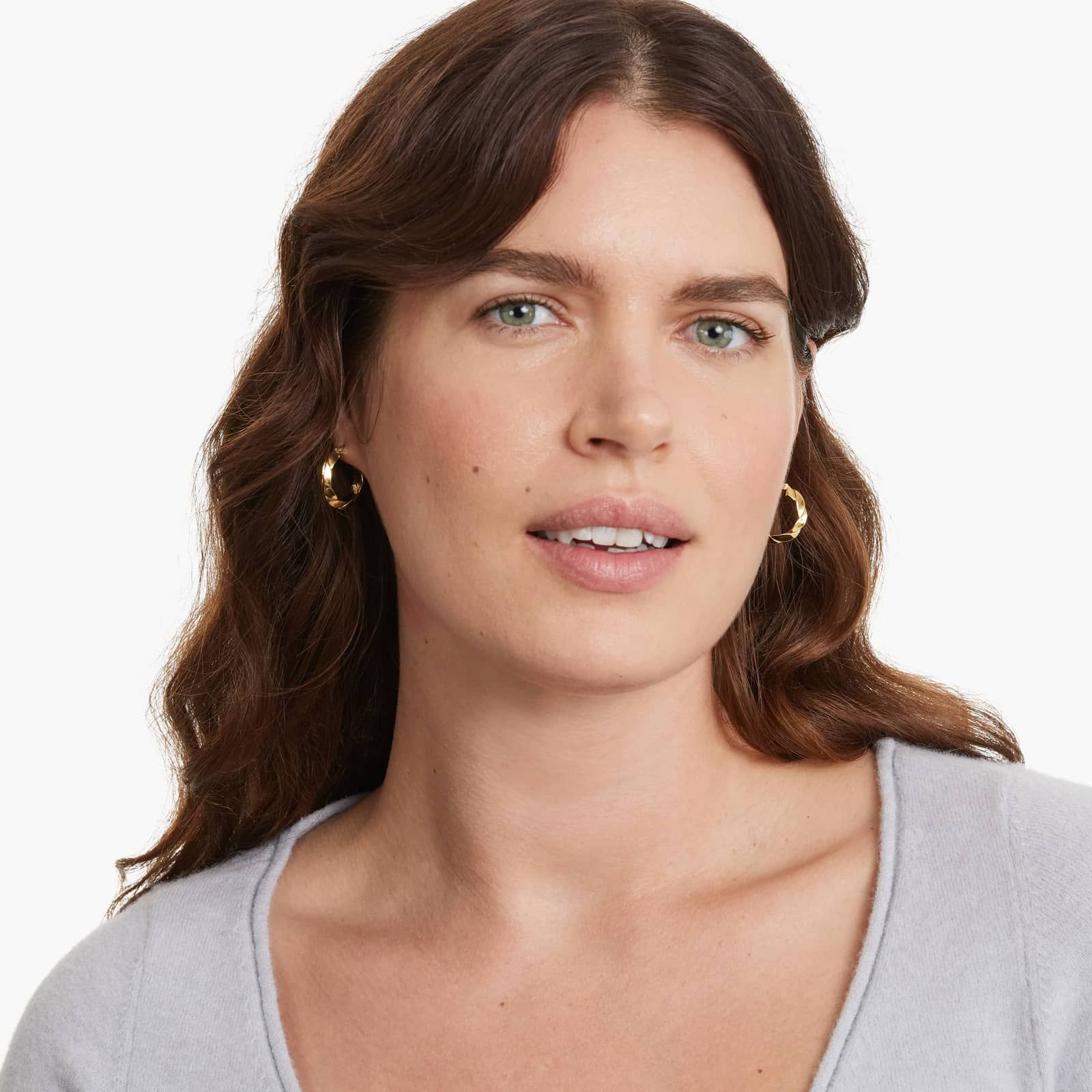 Golden Hour Grooved Fancy Hoop Earrings In 14K Yellow Gold