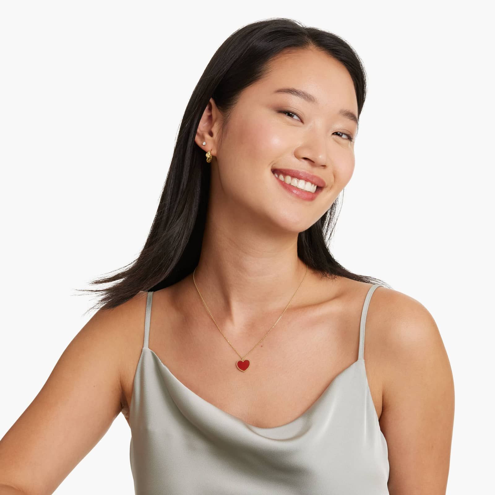 Golden Hour Love Knot Huggie Hoop Earrings In 14K Yellow Gold