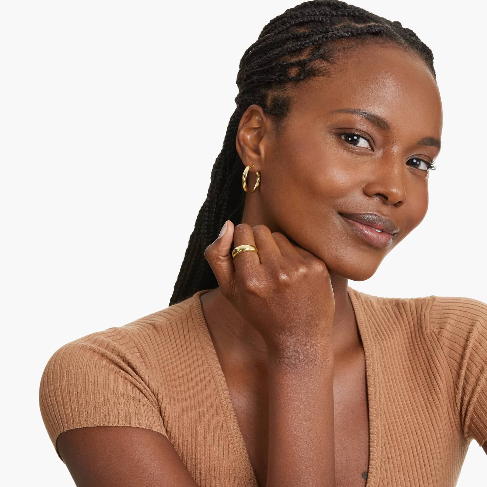 Golden Hour Wide Round Hoop Earrings In 14K Yellow Gold