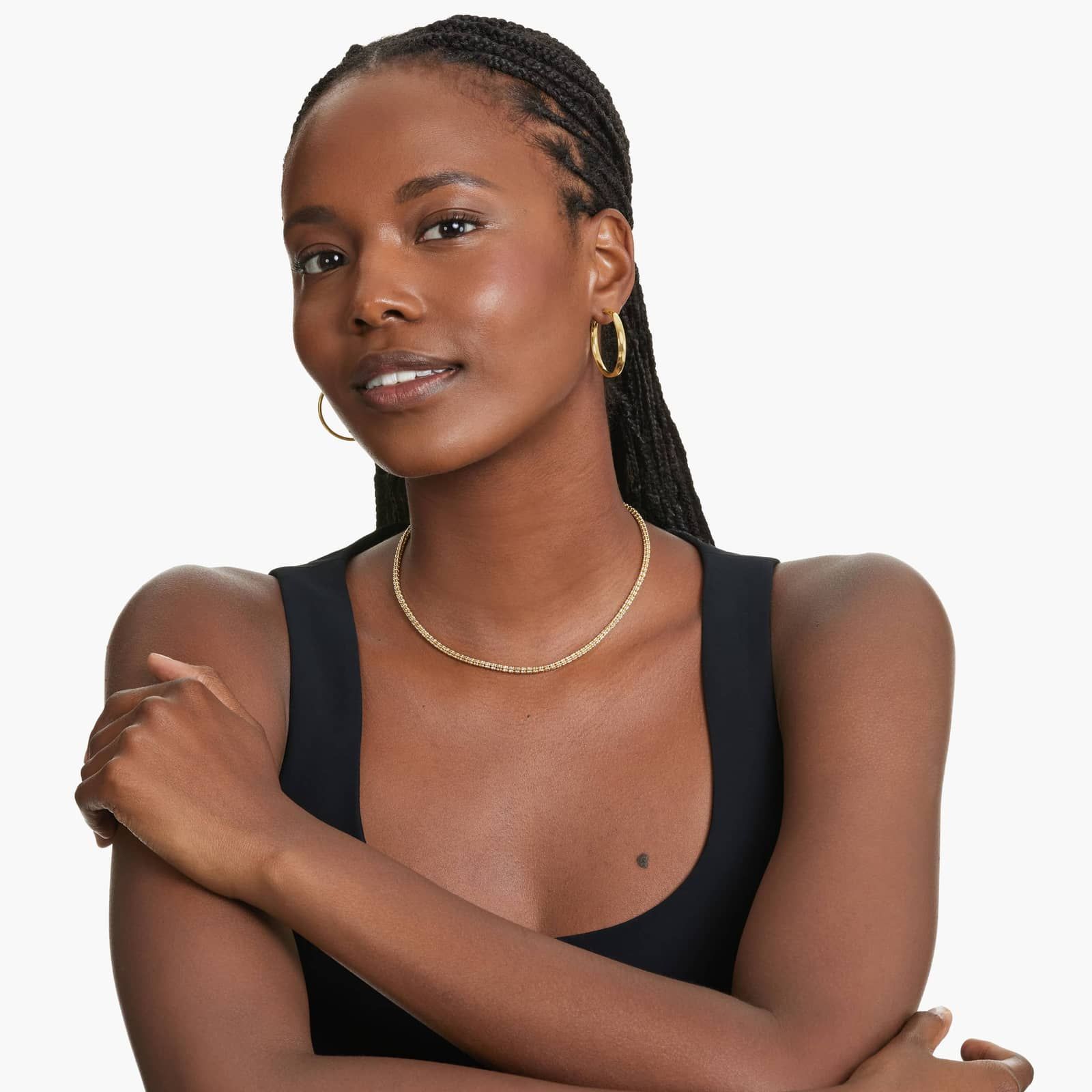 Golden Hour Round Hoop Earrings In 14K Yellow Gold