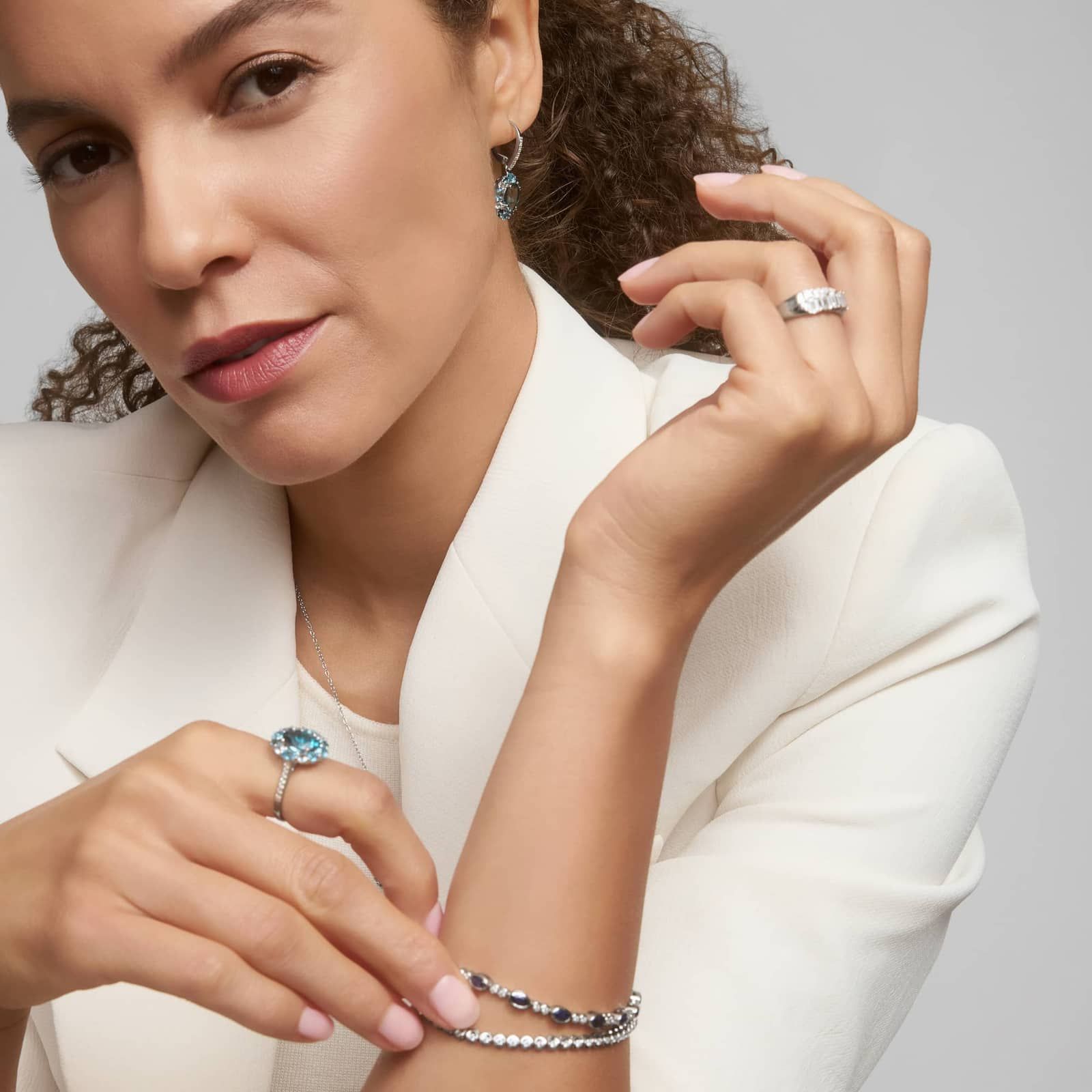 Blue Topaz Drop Earrings in Sterling Silver