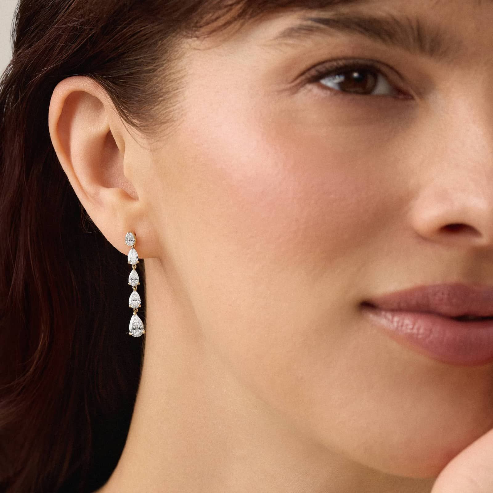 Pear Lab-Grown Diamond Drops in 14K Yellow Gold (2 1/4 ct. tw.)