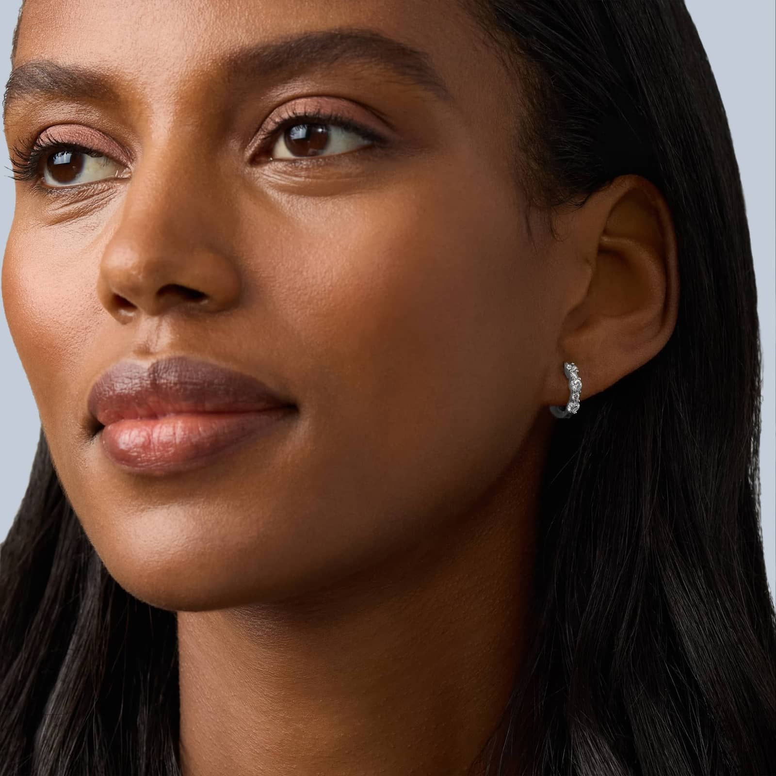 Lab-Grown Diamond Hoops in 14K White Gold (3/4 ct. tw.)