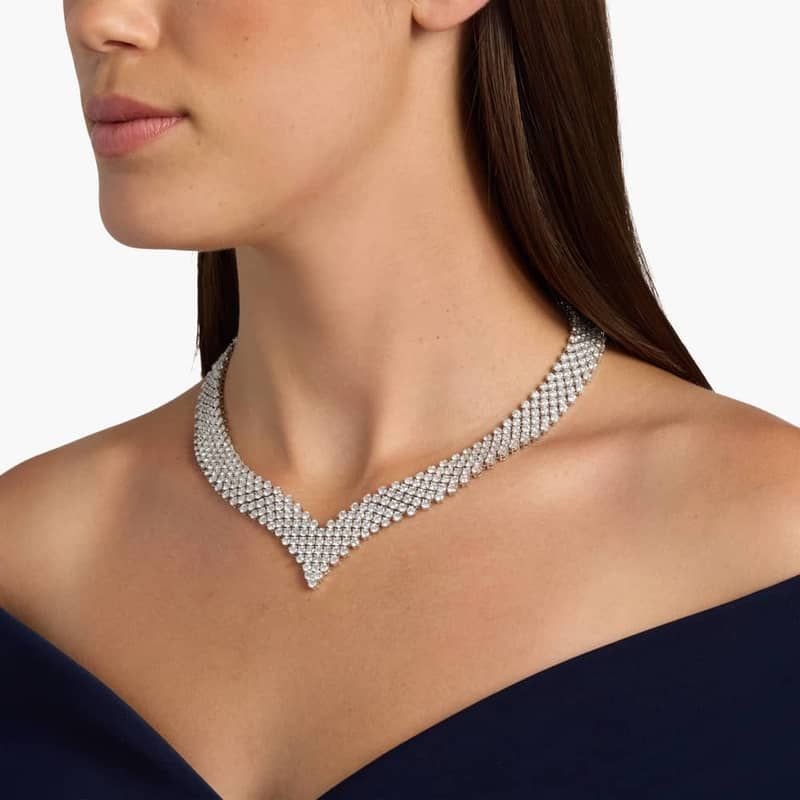 Extraordinary Collection: Luxe Diamond Eternity Necklace in 18k White Gold (58 3/8 ct. tw.)