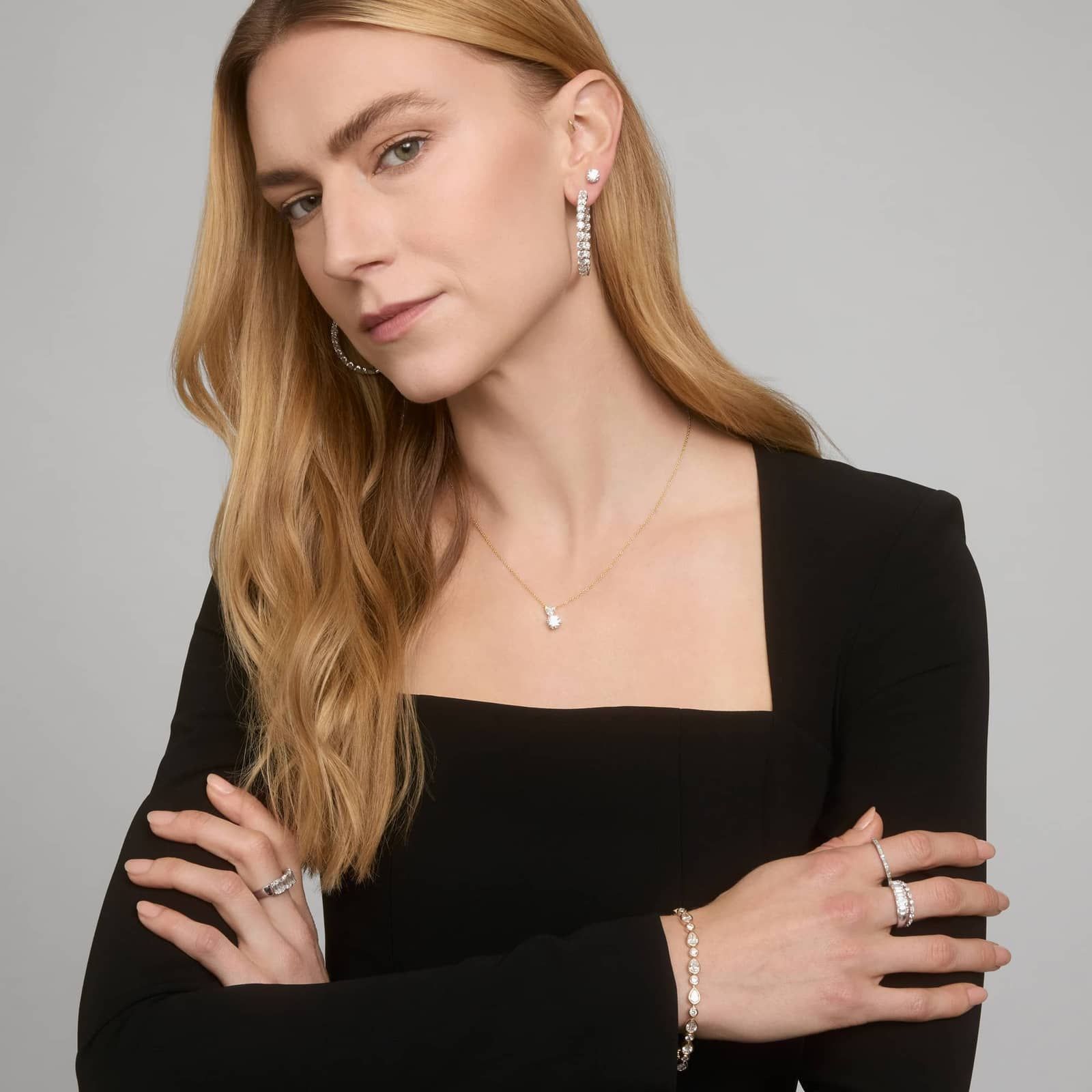 Diamond Drop Necklace with 1.5 CTW Lab-Grown Diamonds in 14K Yellow Gold