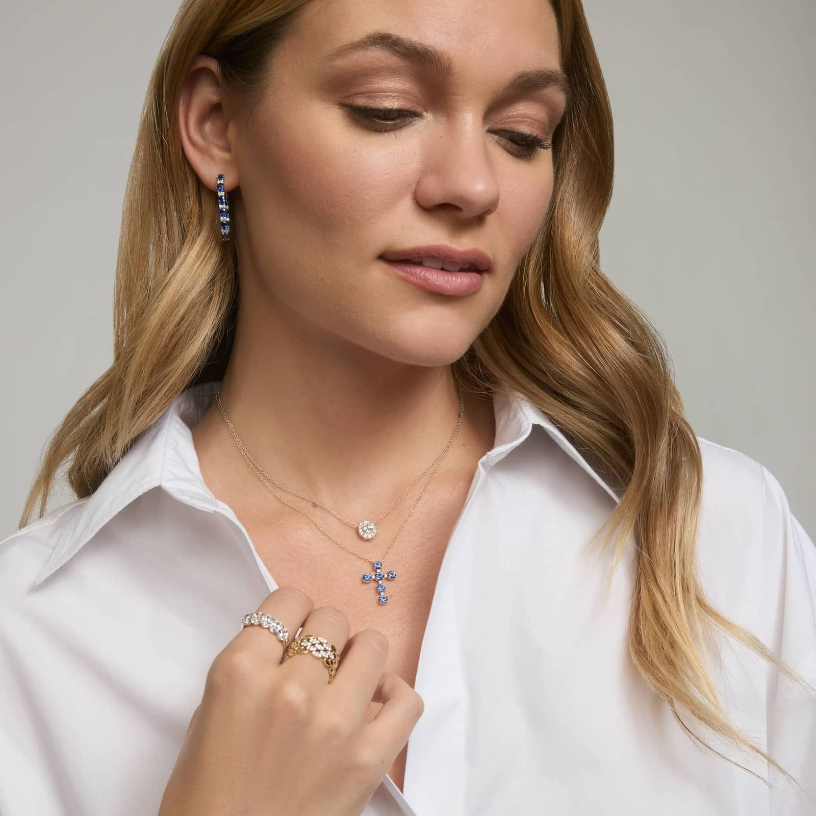 Oval Shaped Diamond Halo Pendant with 0.75 CTW Oval and Round Cut Lab-Grown Diamonds in 14K Yellow Gold