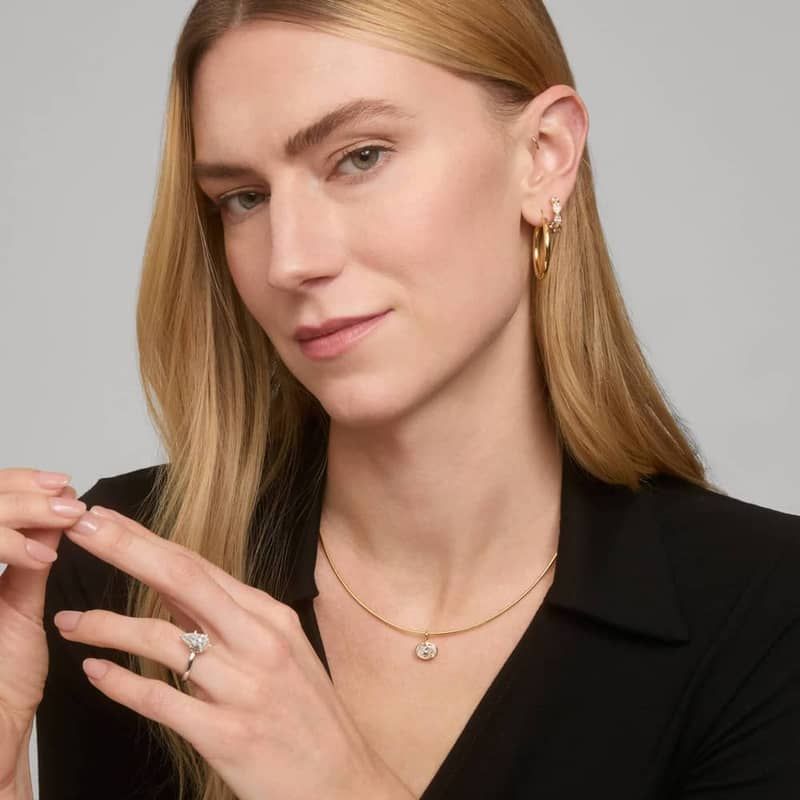 Bezel Set Oval Cut 2 CTW Lab-Grown Diamond Pendant In 14K Yellow Gold