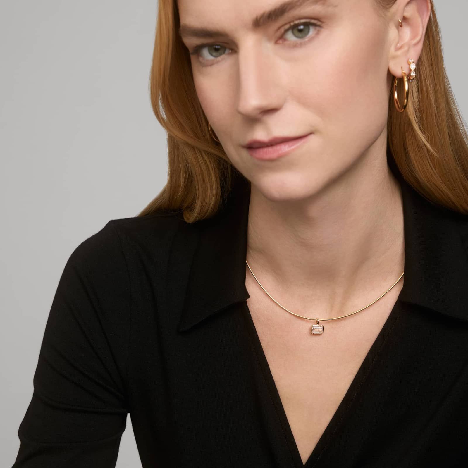 Bezel Set Emerald Cut 2 CTW Lab-Grown Diamond Pendant In 14K Yellow Gold