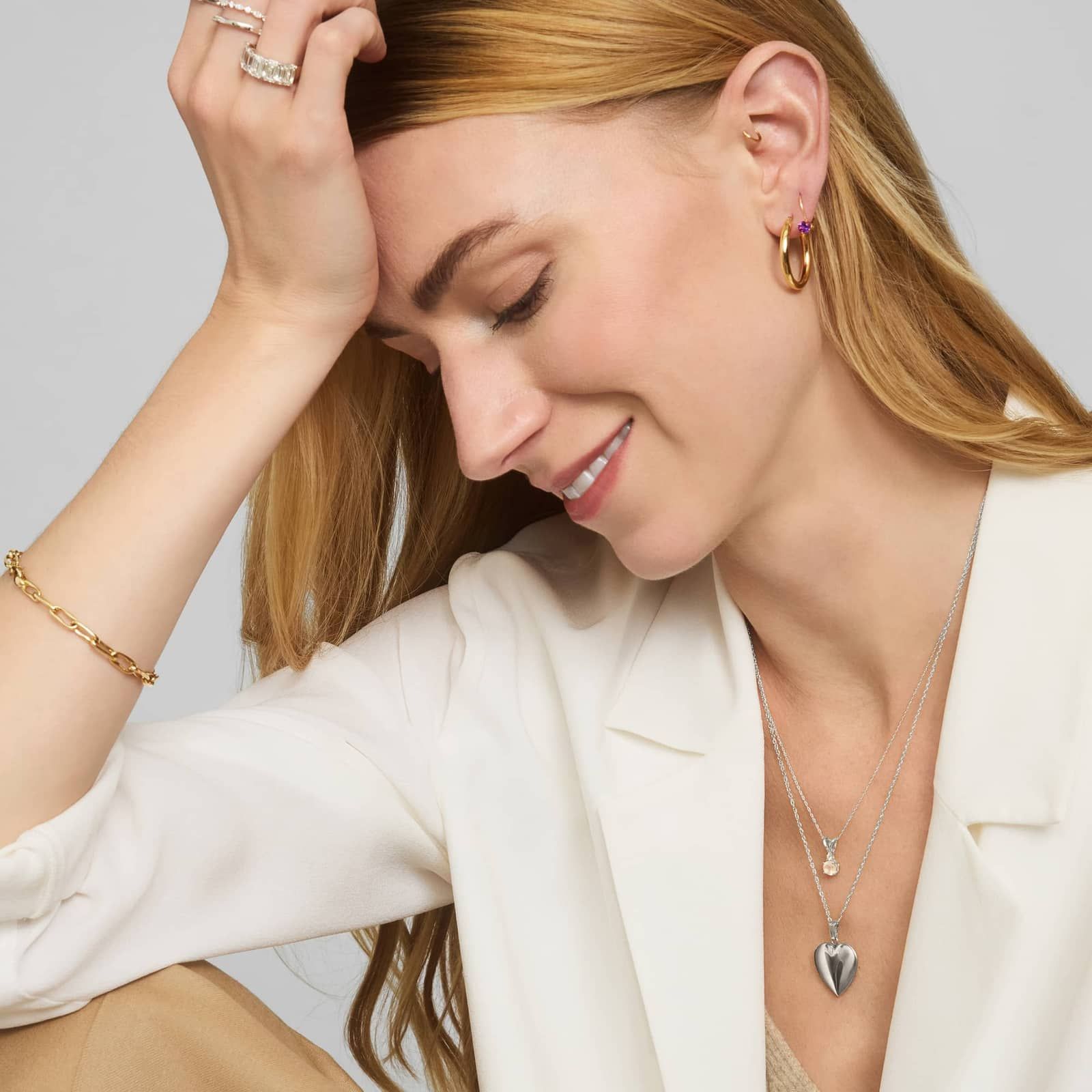 Rainbow Moonstone Pendant Necklace with Diamond Accent in 14K White Gold