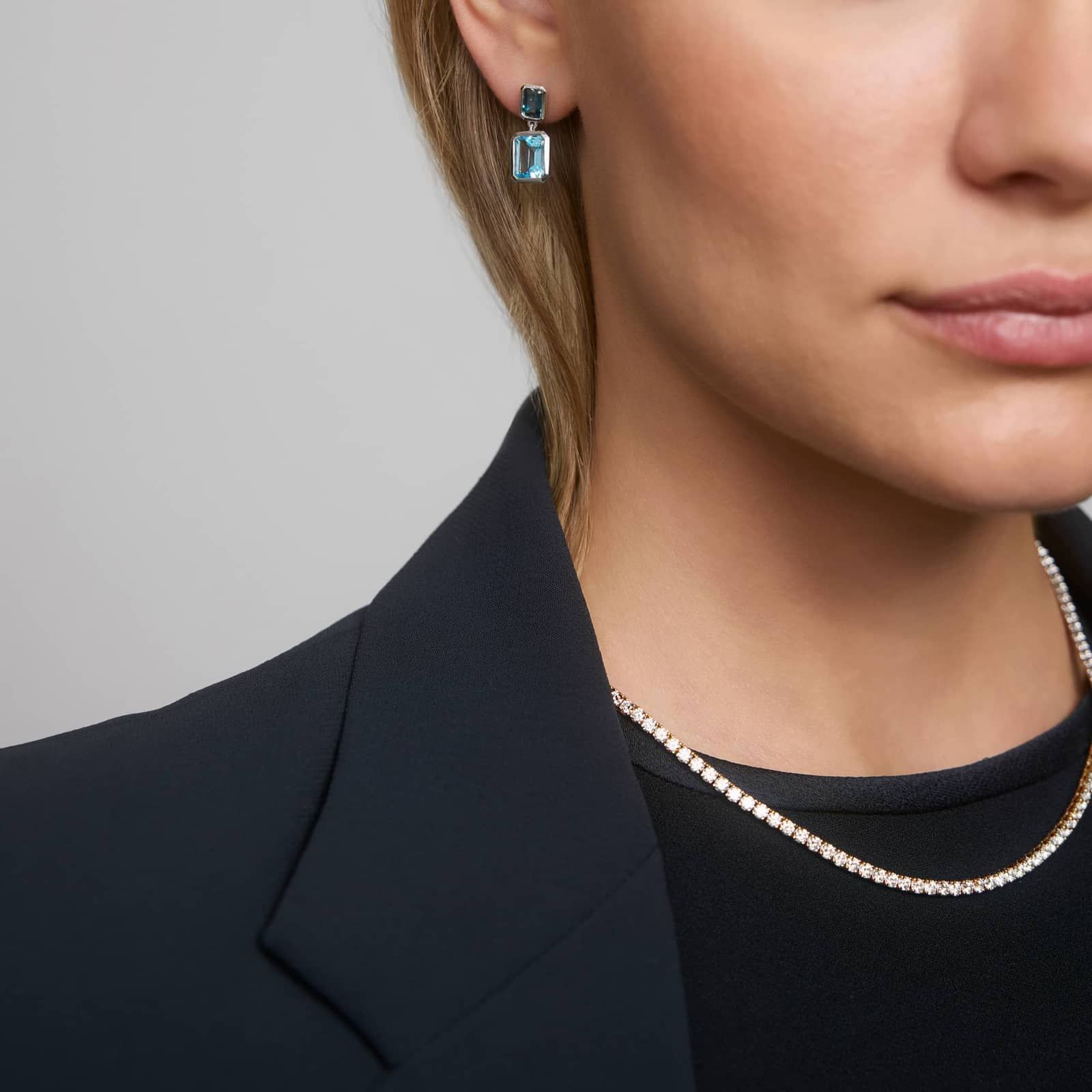 Diamond Tennis Necklace with 11 CTW Round Cut Lab-Grown Diamonds in 14K Yellow Gold