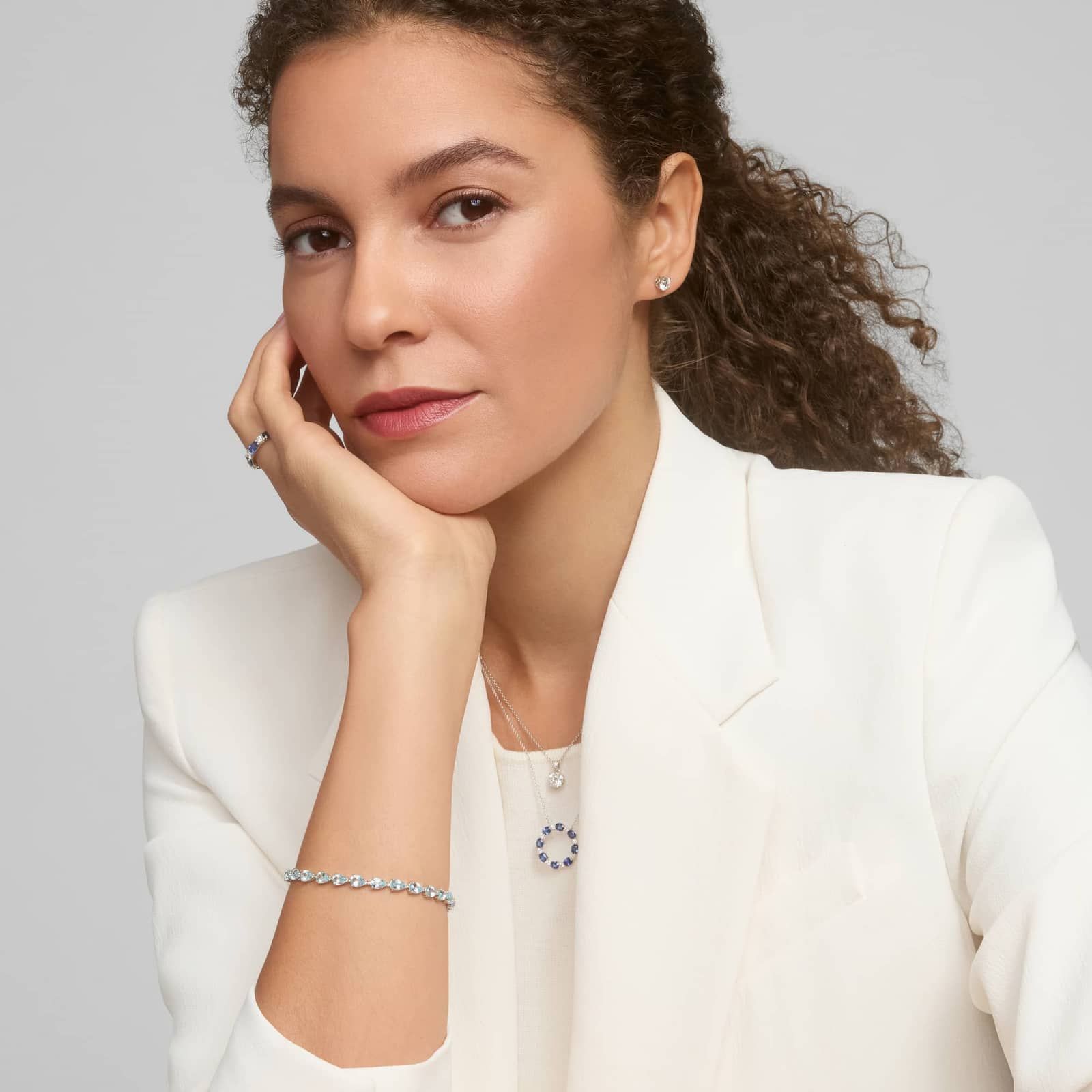 1 CTW Round Cut Lab-Grown Diamond Pendant Necklace with Diamond Bale in 14K White Gold