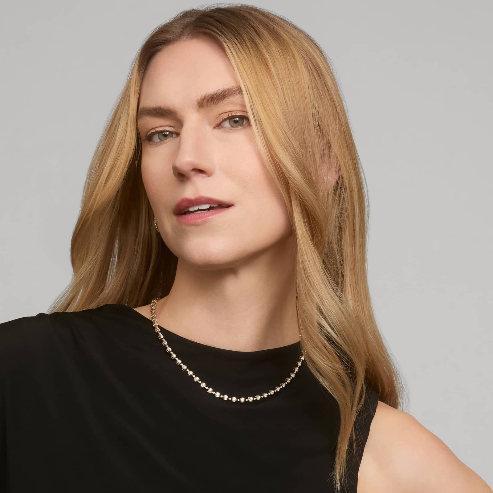 Diamond Necklace with 3.75 CTW Round Cut Diamonds in 14K Yellow Gold