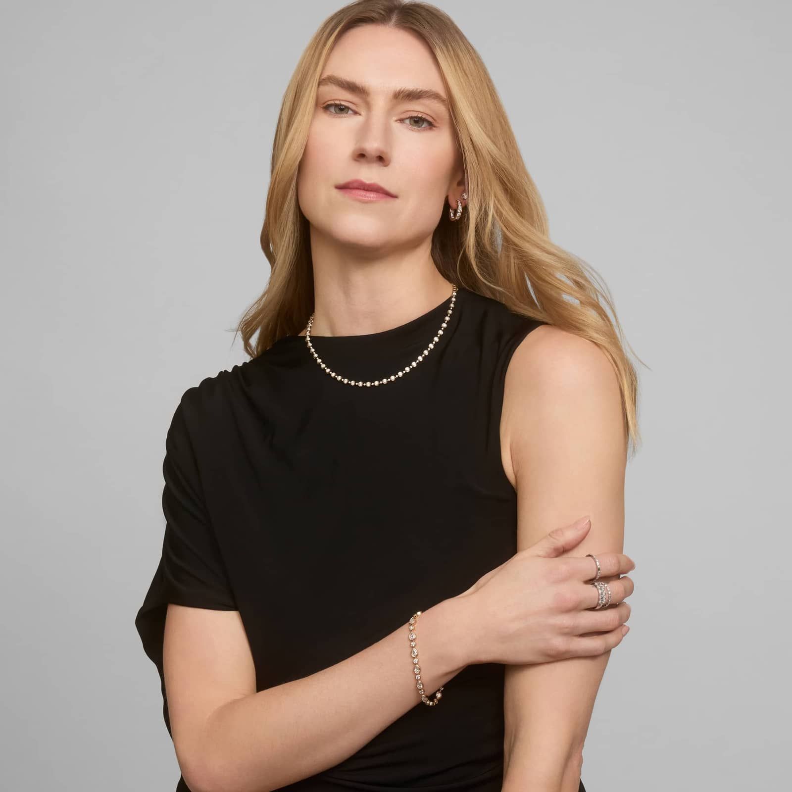 Diamond Necklace with 3.75 CTW Round Cut Diamonds in 14K Yellow Gold