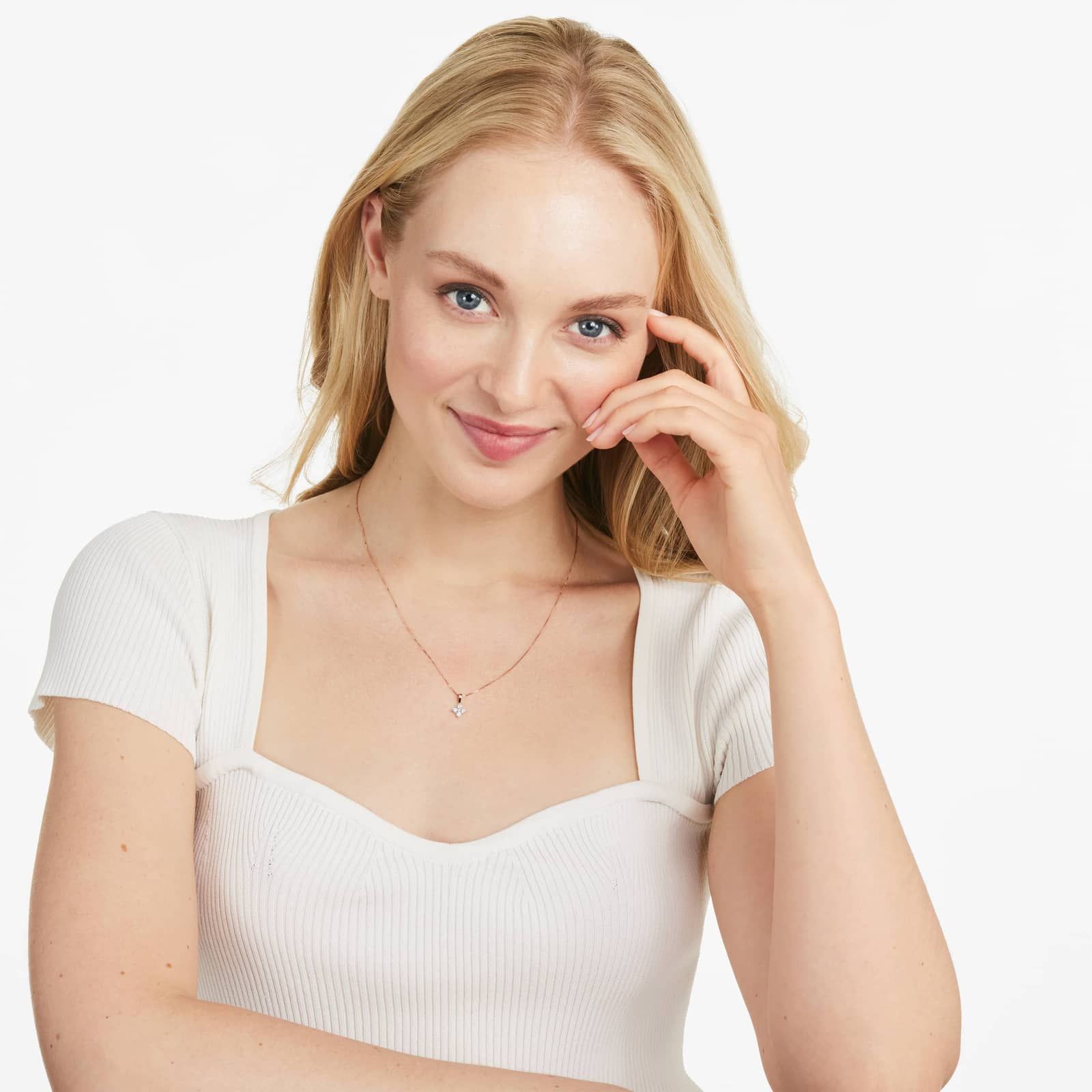 Blossom Lab-Grown Diamond Pendant In 14K Rose Gold