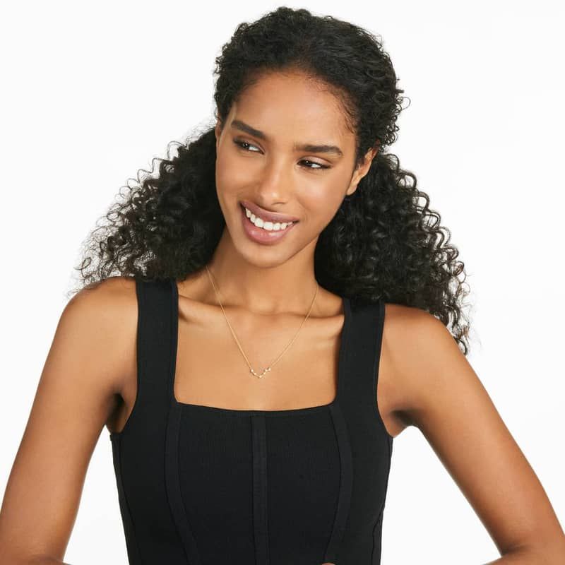 Lab-Grown Diamond Libra Constellation Necklace In 14K Yellow Gold