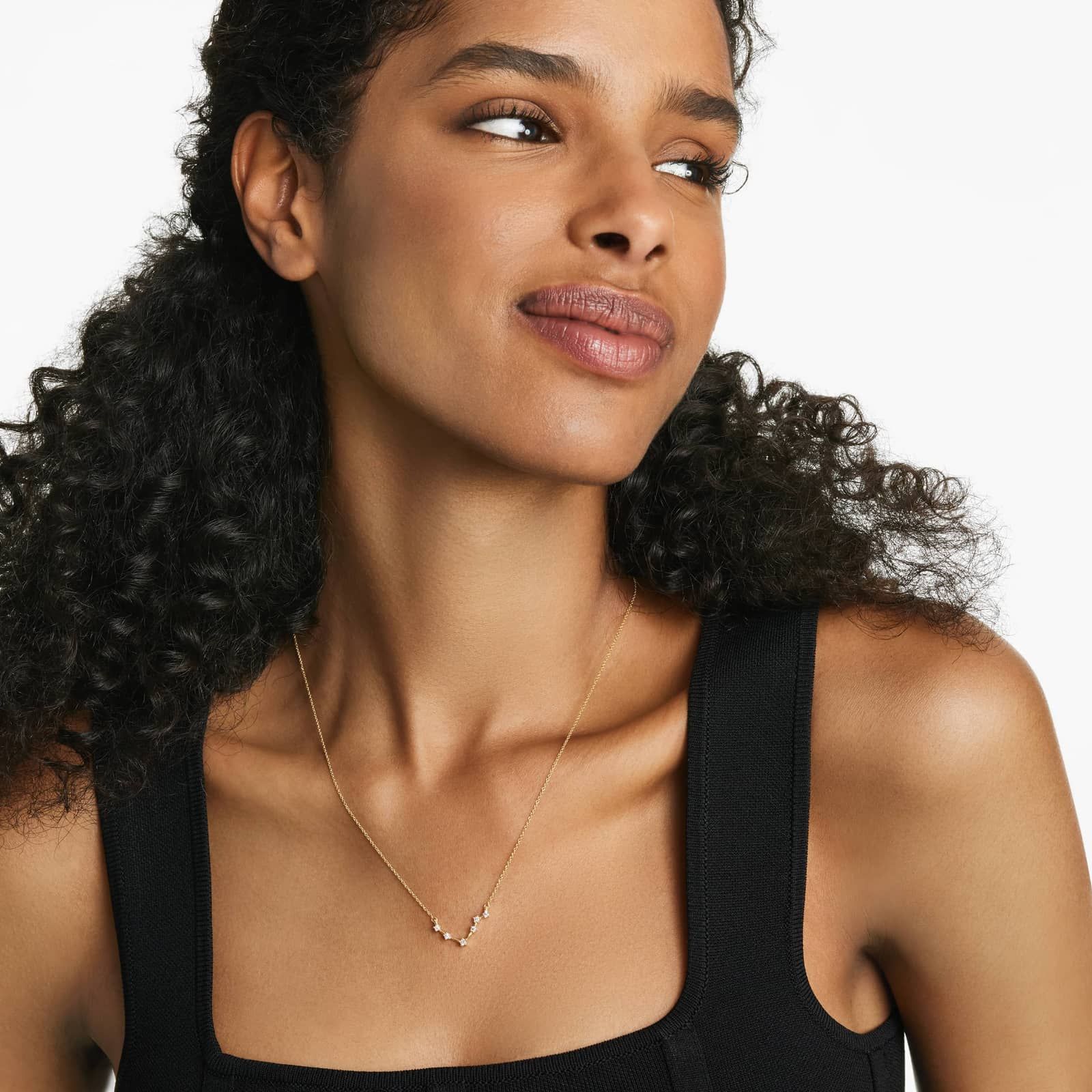 Lab-Grown Diamond Libra Constellation Necklace In 14K Yellow Gold