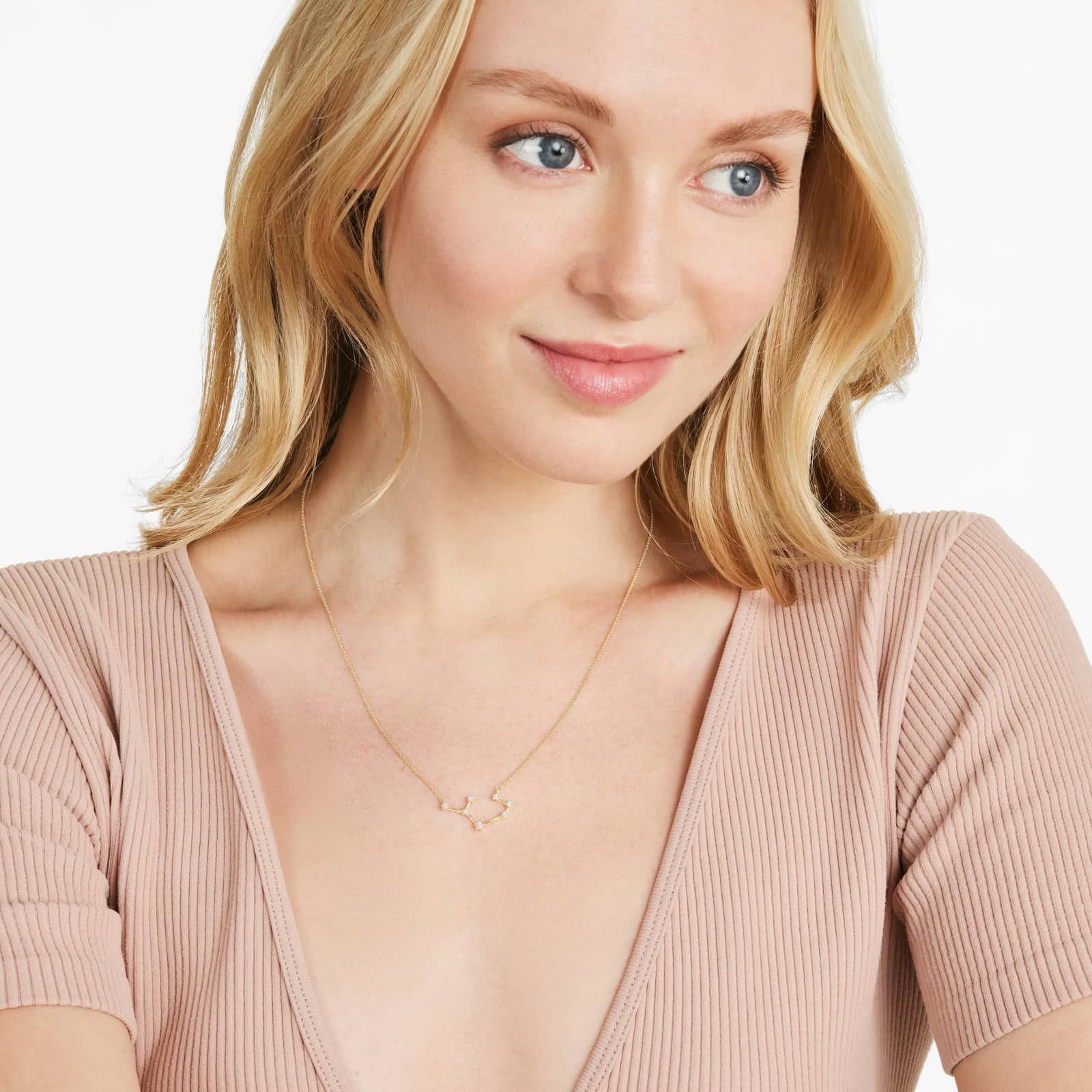 Lab-Grown Diamond Sagittarius Constellation Necklace In 14K Yellow Gold