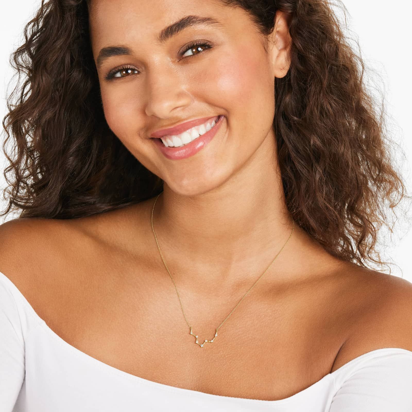 Lab-Grown Diamond Pisces Constellation Necklace In 14K Yellow Gold By James Allen