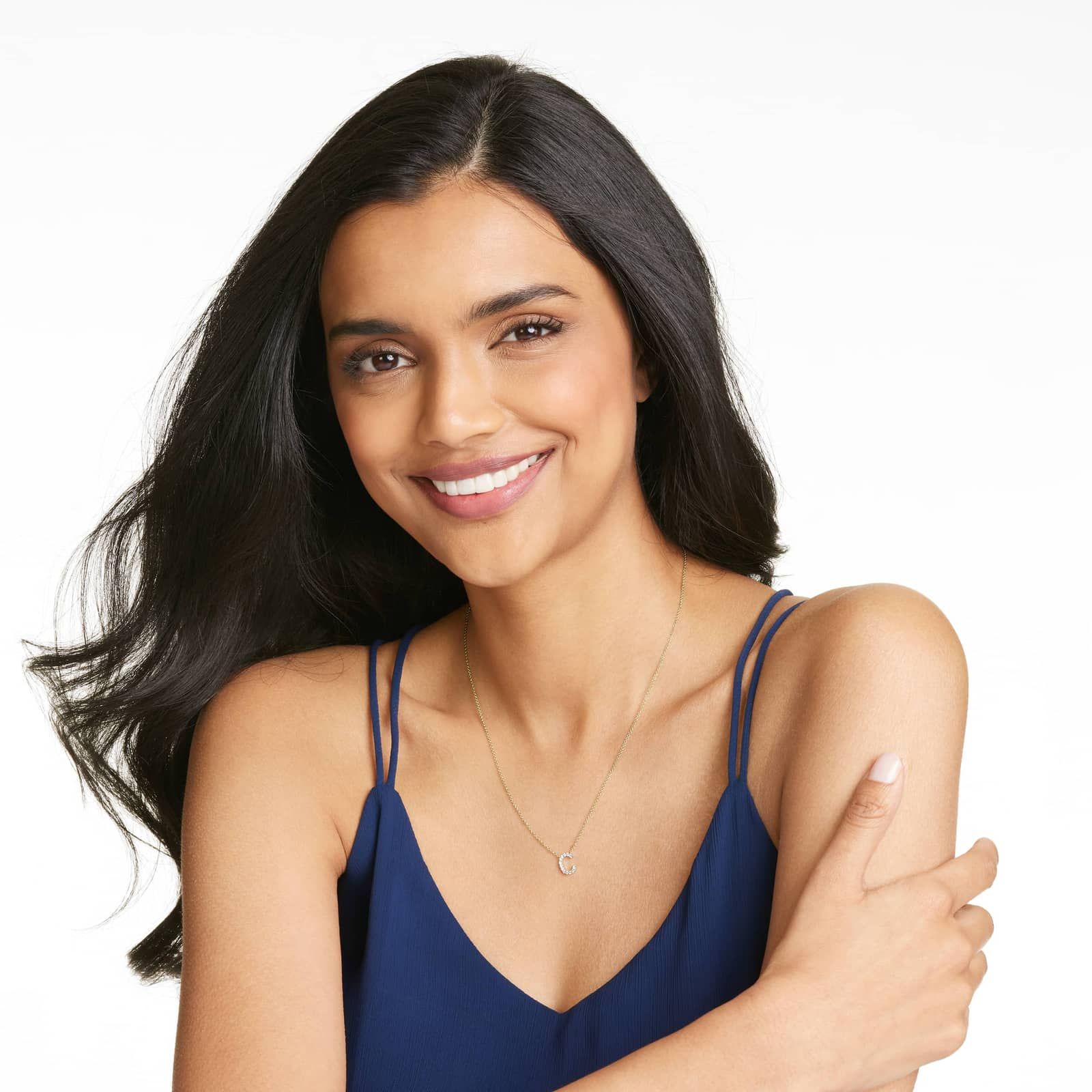 C Initial Lab-Grown Diamond Necklace In 14K Yellow Gold